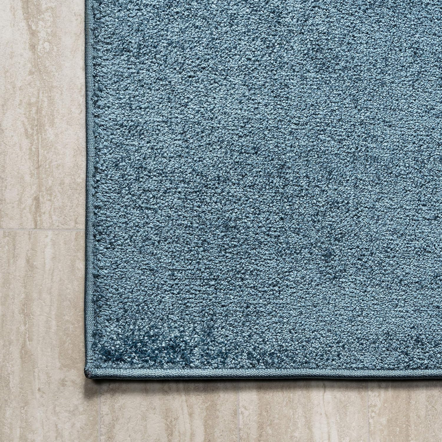 Haze Solid Low-Pile Turquoise Indoor Area Rug 3X5, Coastal,Bohemian,Minimalist,C