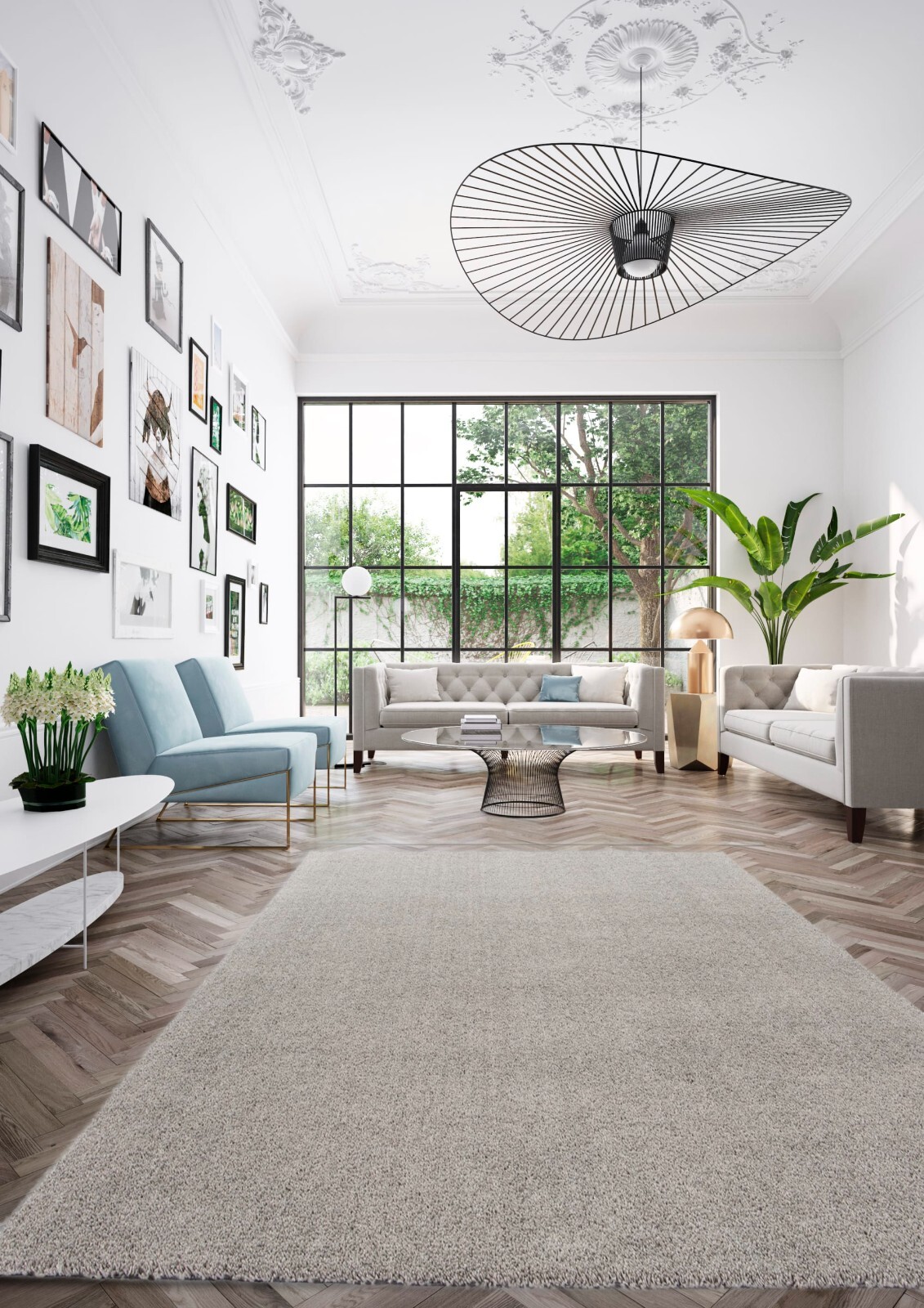 Eco Beige Rug 100% Polyester Recyclable Machine Washable Durability Pet Proof