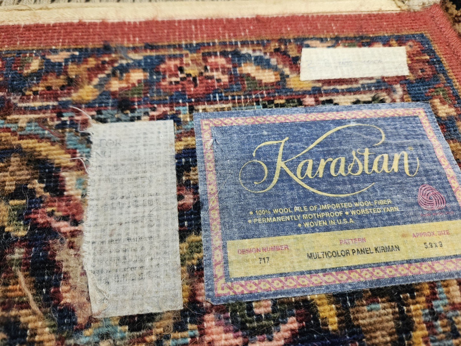 6×9 ANTIQUE KARASTAN MULTICOLOR PANEL KIRMAN ORIGINAL 700 717 100% WOOL RUG