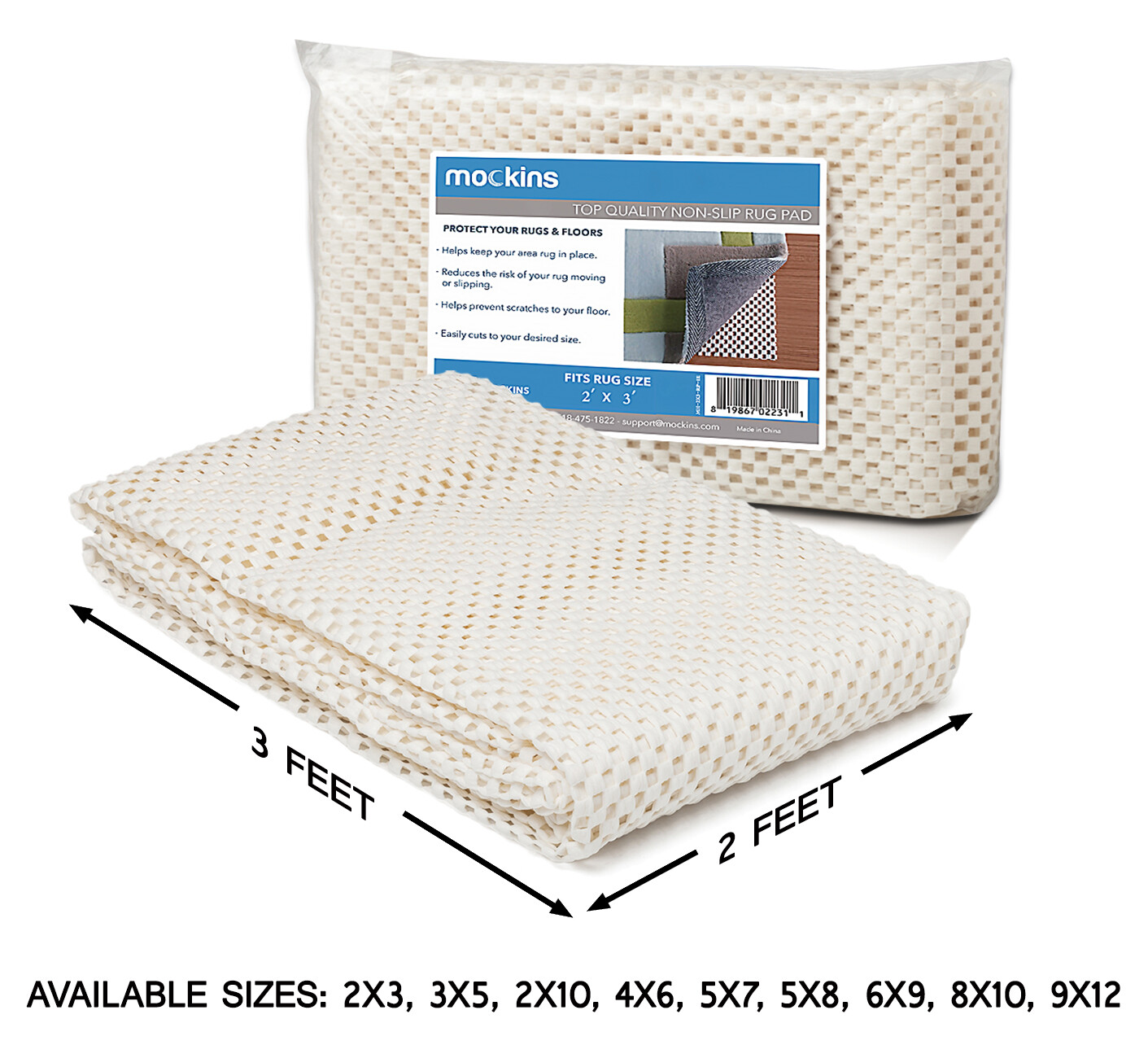 Mockins Premium Grip and Non Slip Rug Pad 2 x 3 feet Area Rug Pad