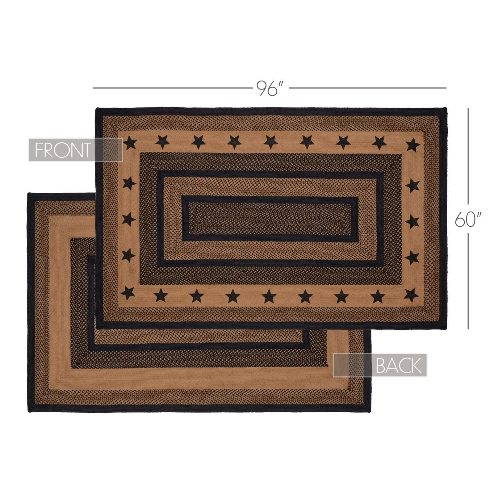 Area Rug Farmhouse Star Jute Country 60×96 Rect No Slip Floor Decor VHC Brands