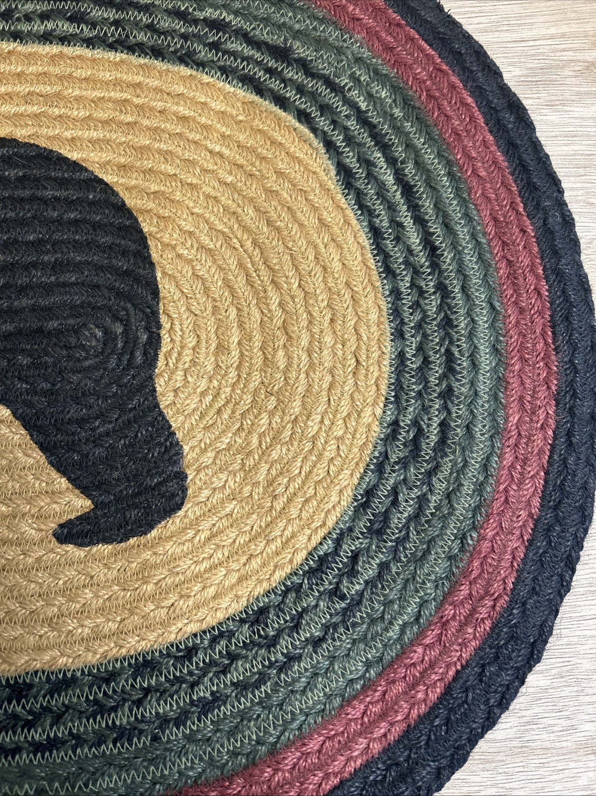 VHC Brands Bear Rug Green, Red, Black, Tan NEW 20”x30”