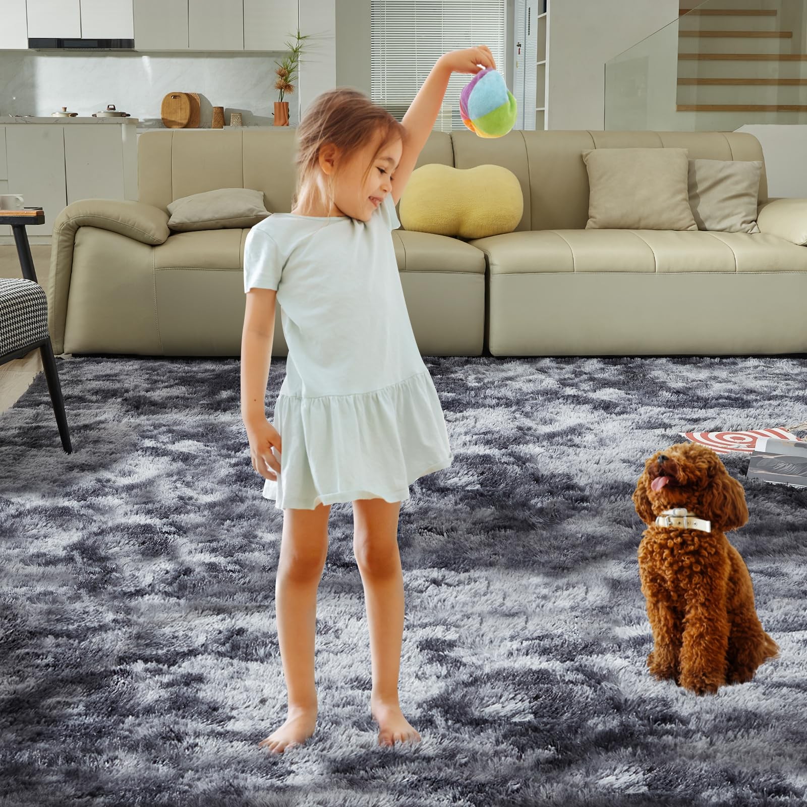 Ultra Soft Rug for Living Room, 8X10 Fluffy Shag Area Rug for Bedroom, Modern…
