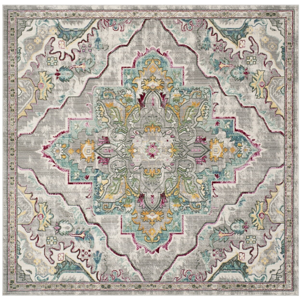 SAFAVIEH Mystique Collection MYS921L Grey/Light Blue Rug