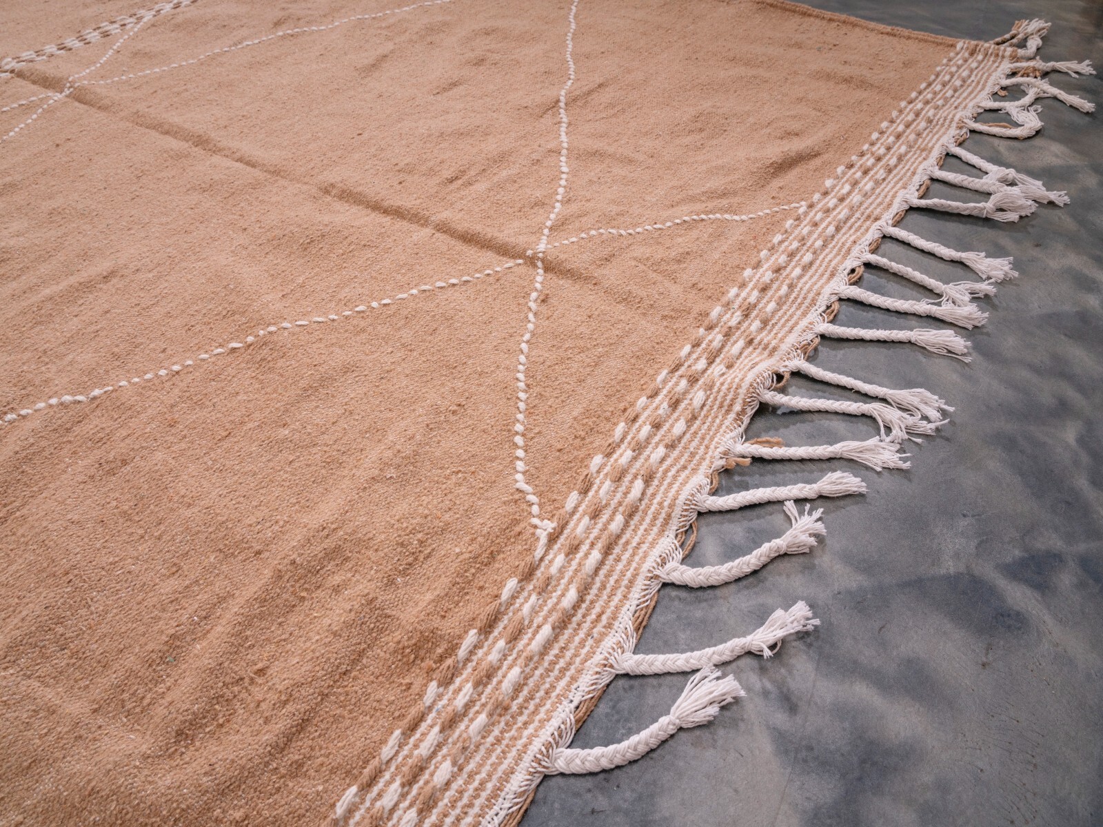 7×10 Moroccan Handmade Beige Area Rug Kilim Living Room Cotton Berber rug carpet