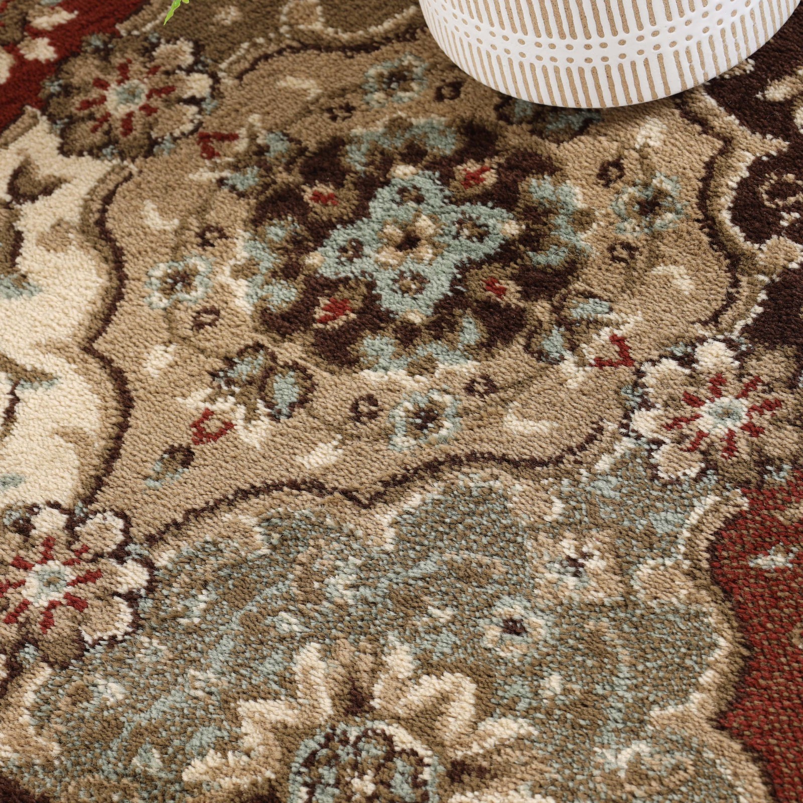 Palmyra Traditional Ornamental Carpet Stain Resistant Indoor Area Rug or Runner