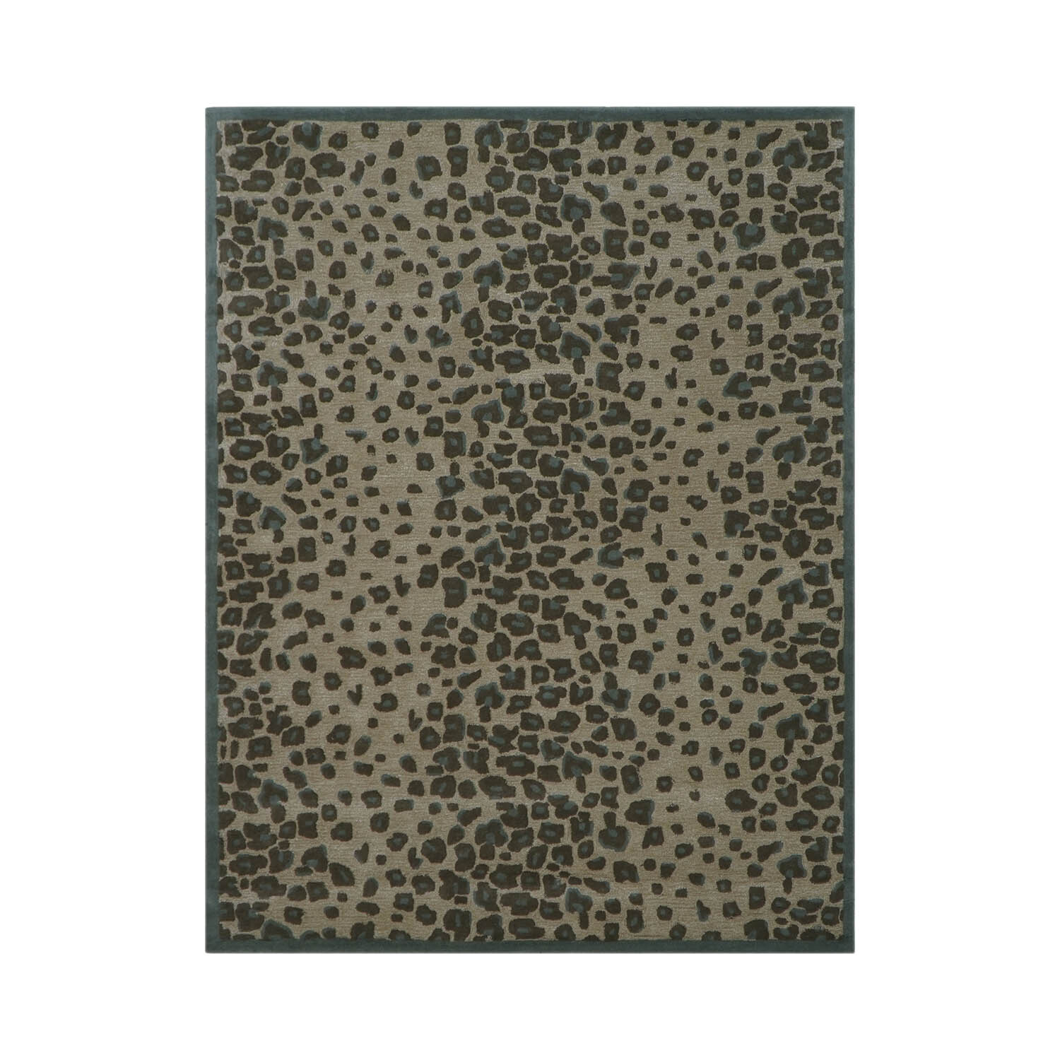 9’6″x13’6″ Beige Hand Tufted Animal Print Wool & Bamboo Silk Area Rug