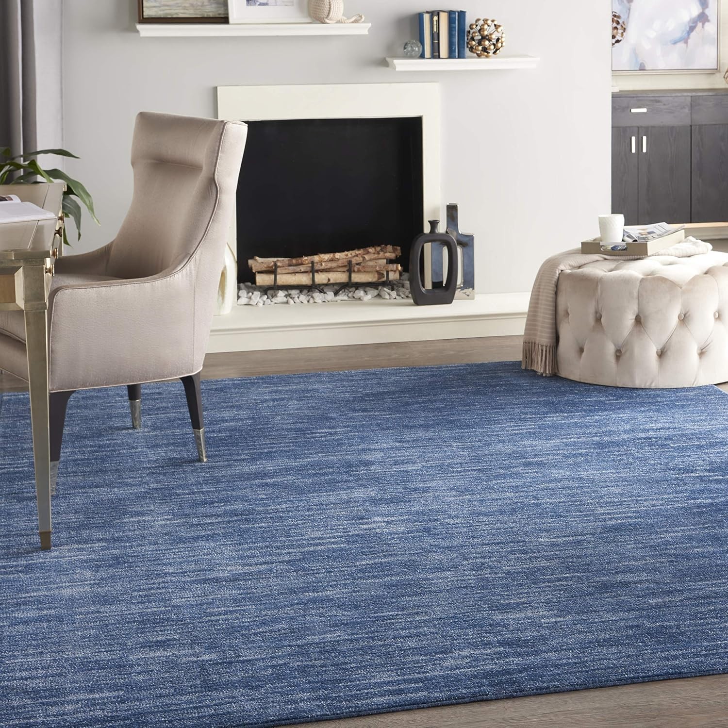 Navy Blue 8′ x 10′ Area Rug – Easy Clean, Non Shedding