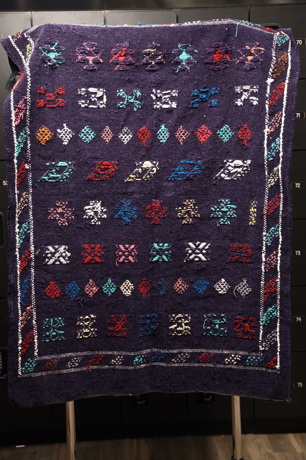 Vintage Moroccan Rug Handcrafted Kilim Wool Tribal Azilal Berber Rug Area Carpet