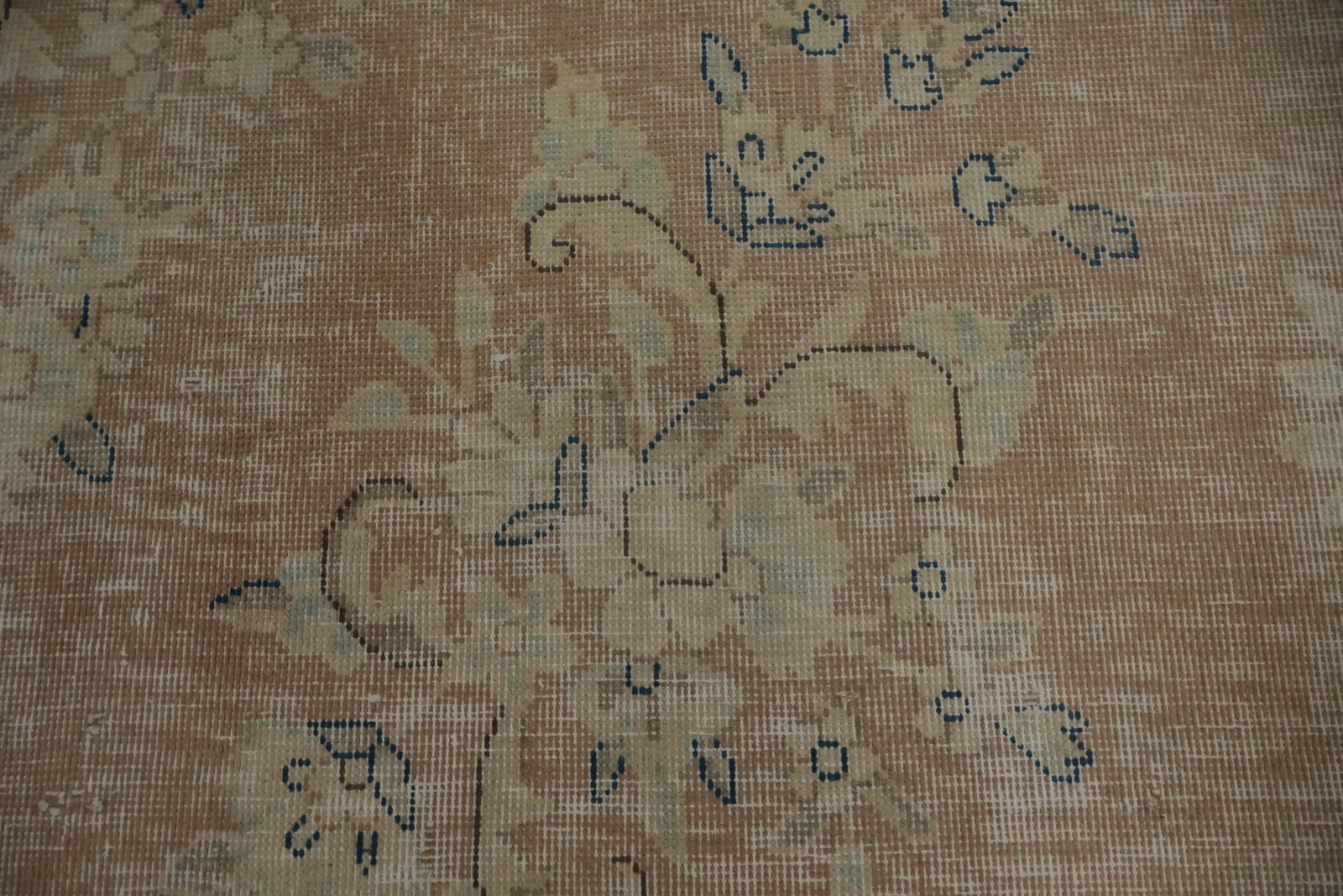 Muted Distressed Area Rug 10×13 Traditional Hand-knotted Wool Living Room Carpet