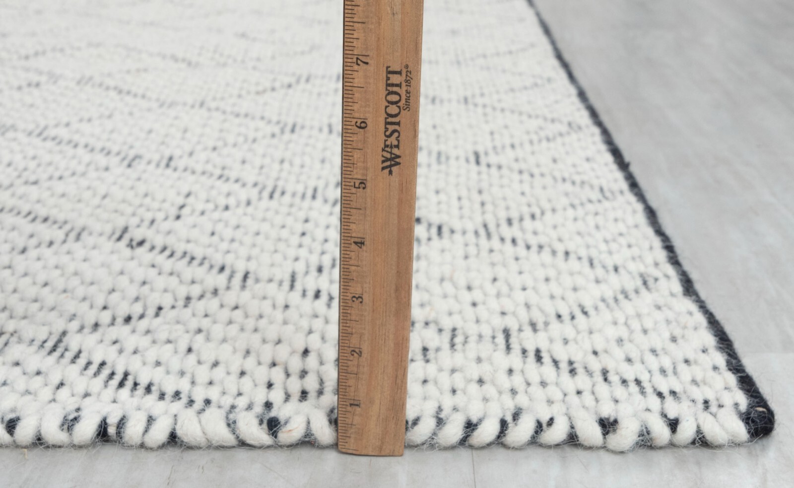 Ivory White Geometric Style Hand Woven High Quality Custom Size Rug