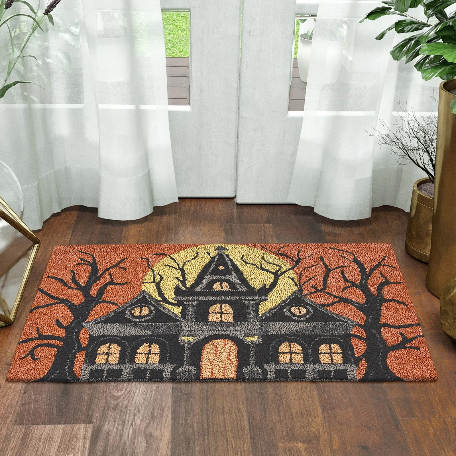 Harvest Hand Hooked Accent Rug, Autumn Halloween Decorations, Home, 22” X 38”