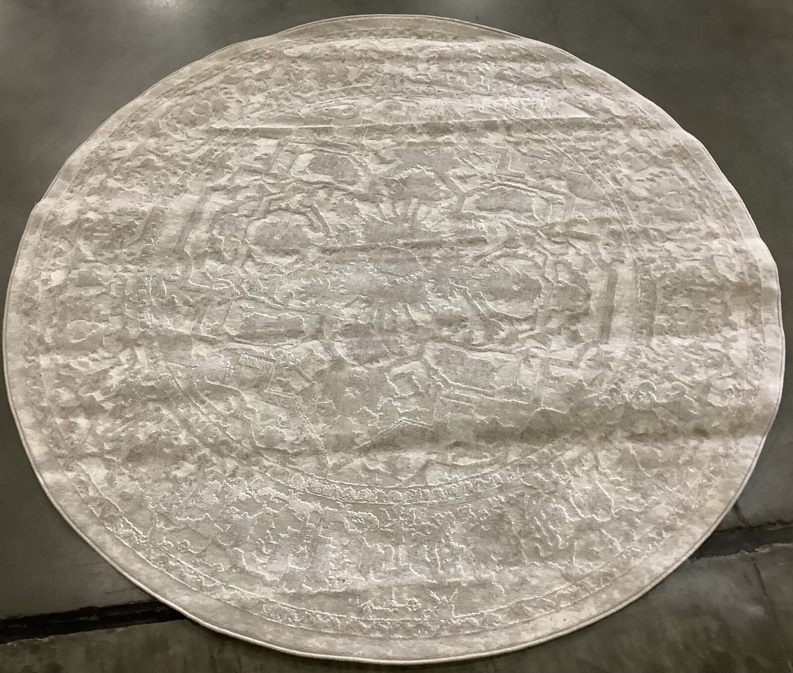 CREME / IVORY 5′ X 5′ Round Flaw in Rug, Reduced Price 1172667738 RFT665D-5R