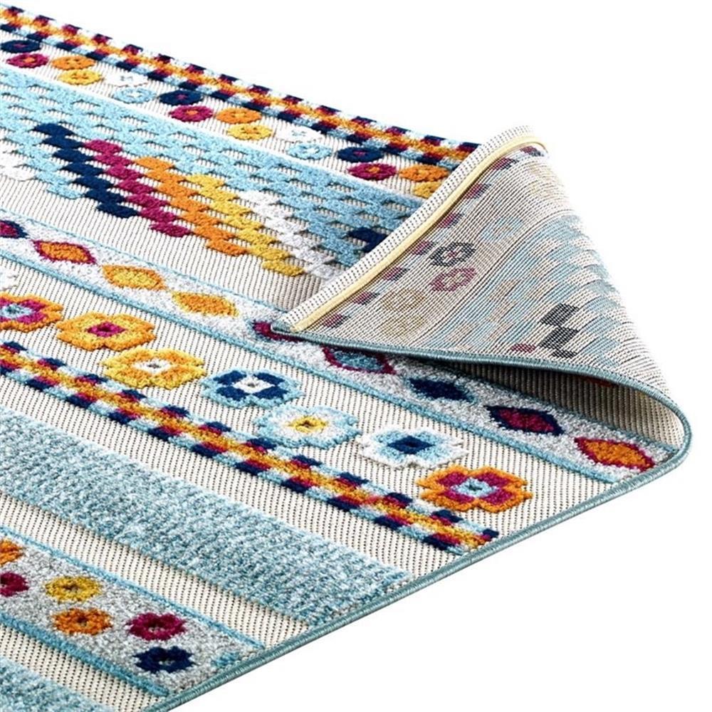 Modway Reflect 94.5×122″ Cadhla Geometric Lattice Area Rug in Multi-Color
