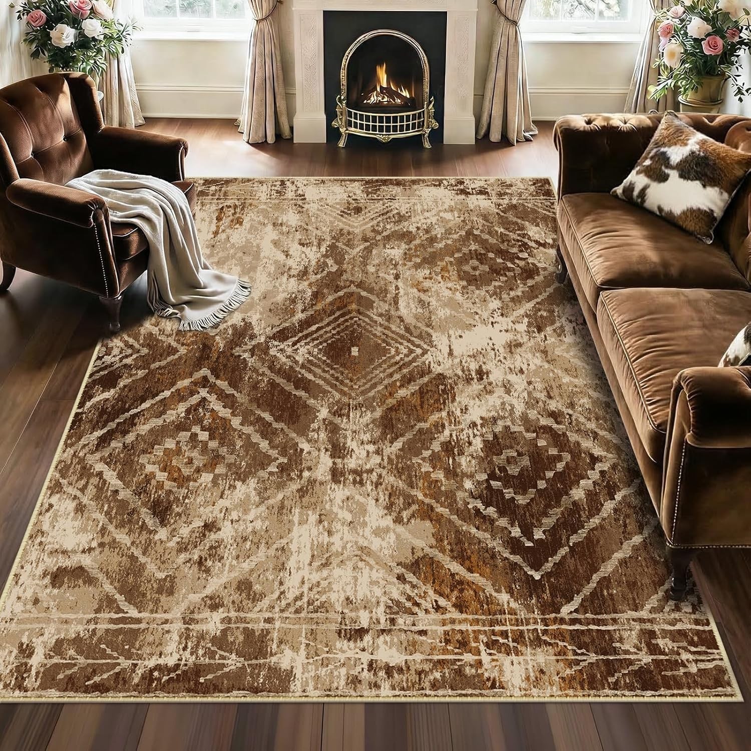 Stylish Tribal Series 5×7 Area Rug – Soft, Non-Slip, Washable, and Durable