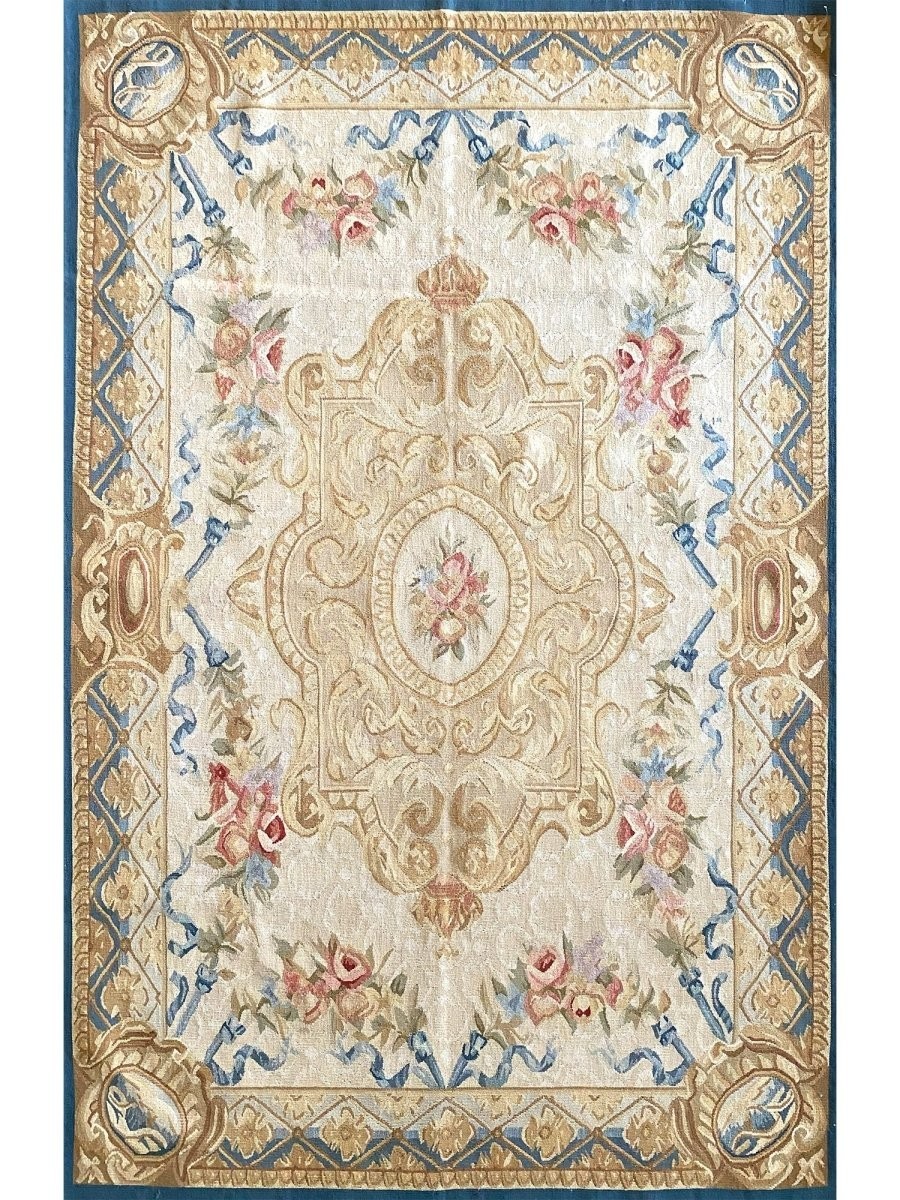 4×6 French Aubusson Style Wool Rug – Handwoven Floral Rug – Free US Shipping