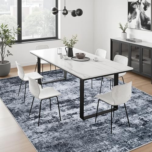 5×7 Area Rug Living Room Rug: Washable Modern Abstract Soft Thin Rug Indoor