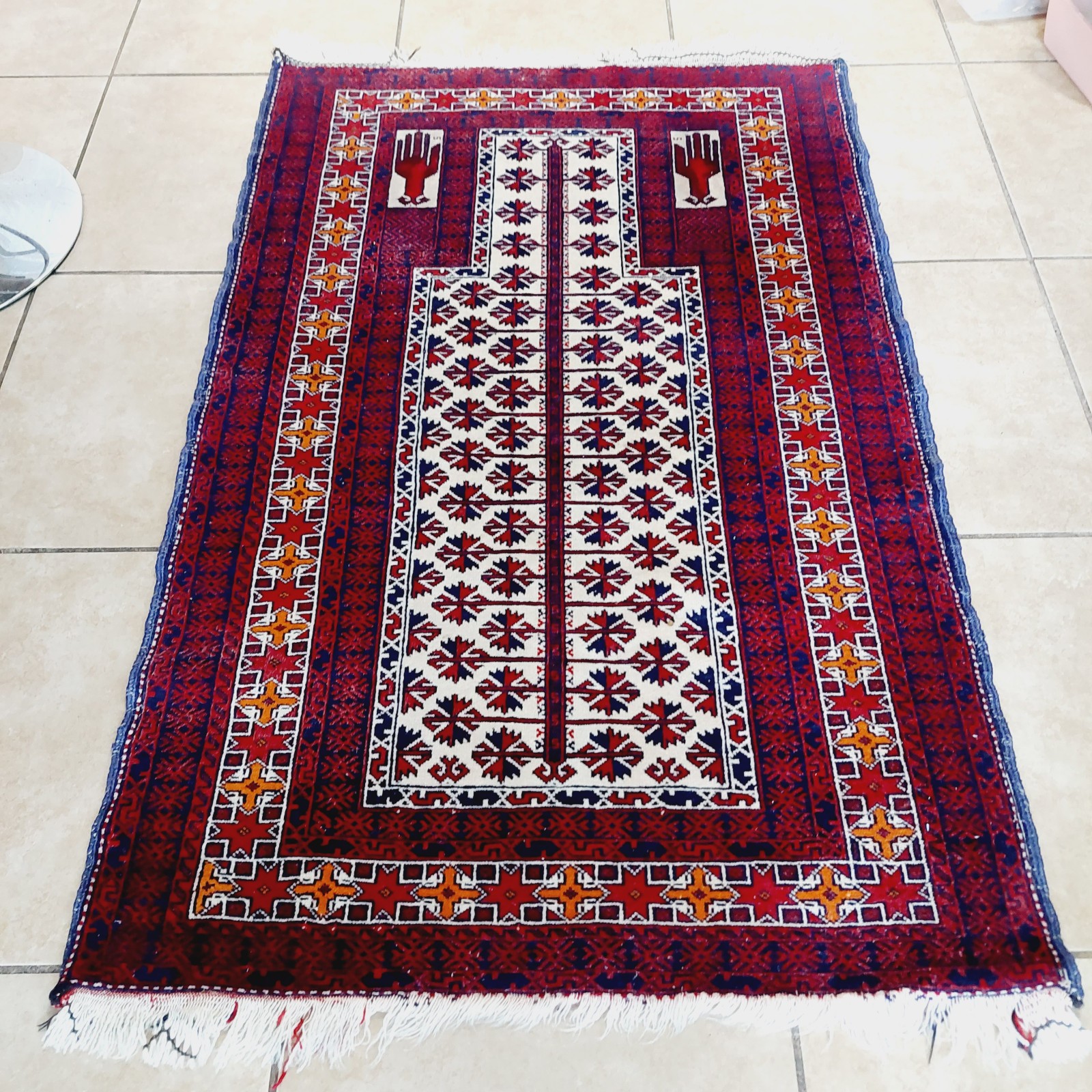 3×5 ft Vintage Afghan Balouch Baluchi Hand Knotted Wool Area Rug Prayer Rug