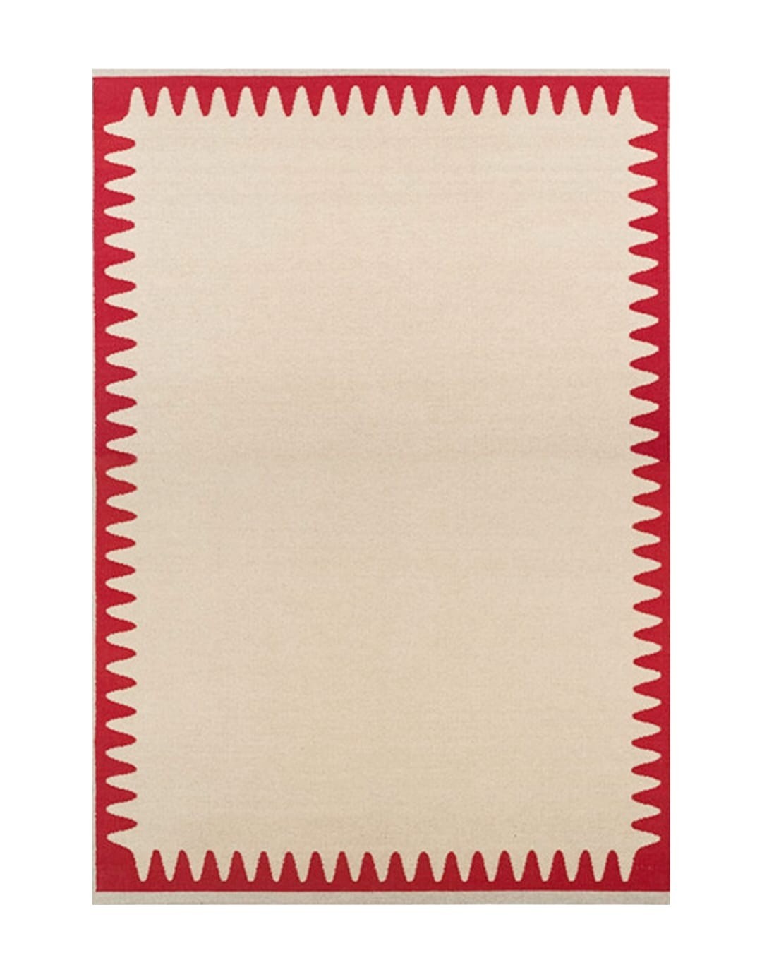Scandinavian Red Swedish Kilim Border Wool Rug Handmade Flatweave Large Area Rug