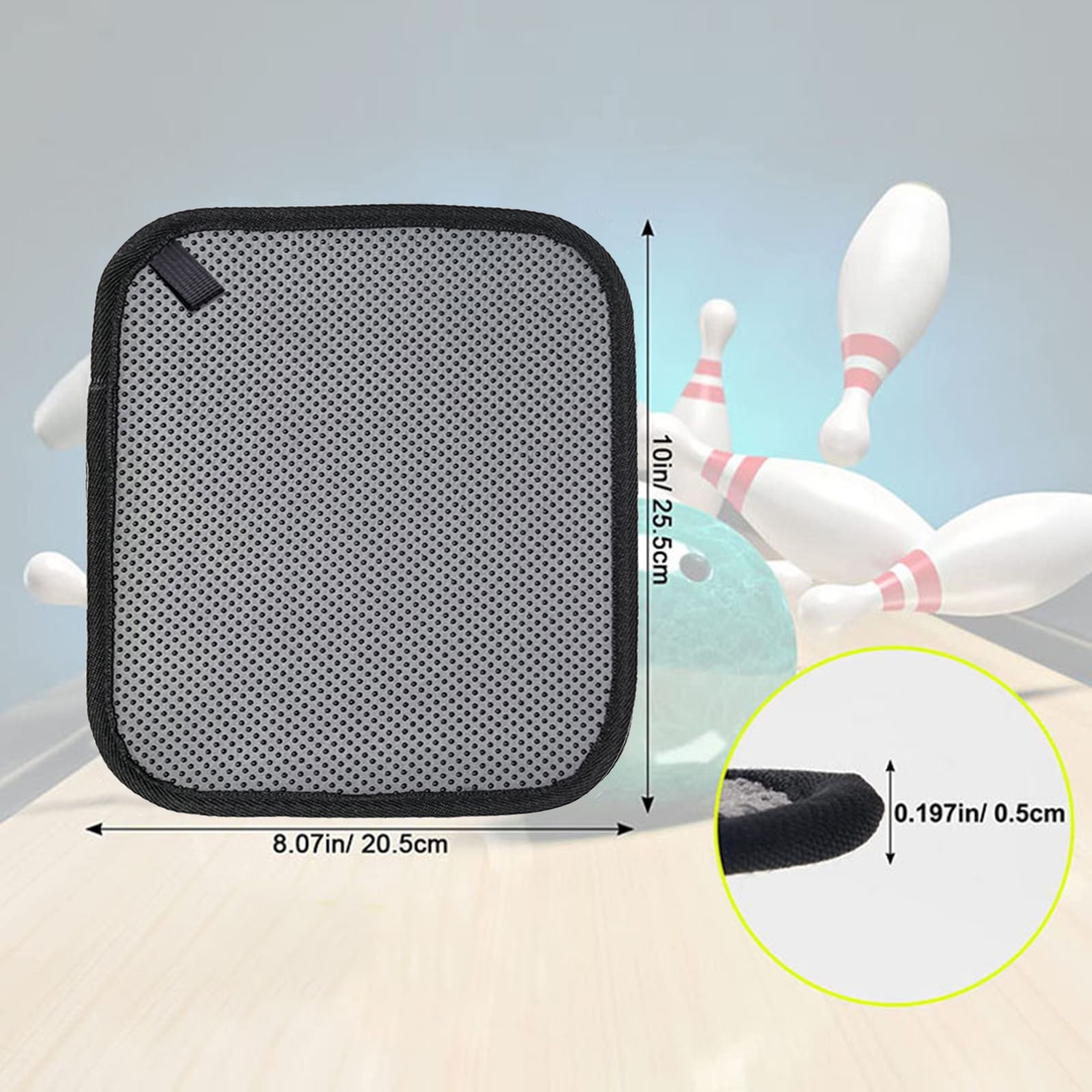 Bowling Ball Towel Cleaner Towel Anti-slip Black+Grey Epoxy Microfiber