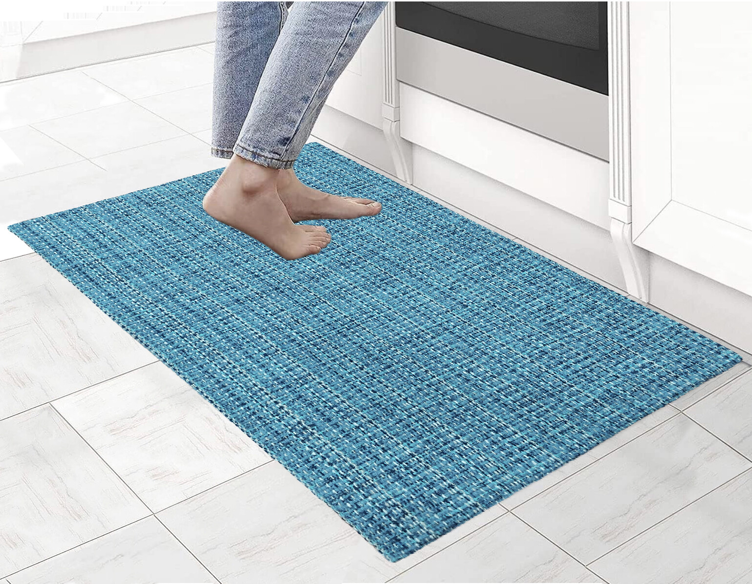 Cotton Woven Comfort Anti-Fatigue Cushioned Kitchen Mat Working Mat (18”x30”)