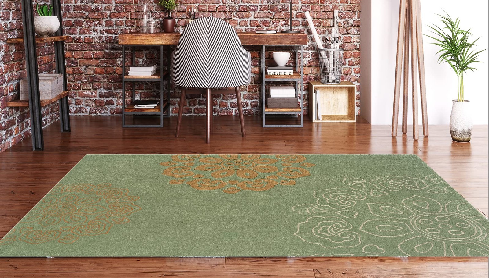 Bowery Hill 8′ x 10′ Hand Tufted Rug in Pale Green