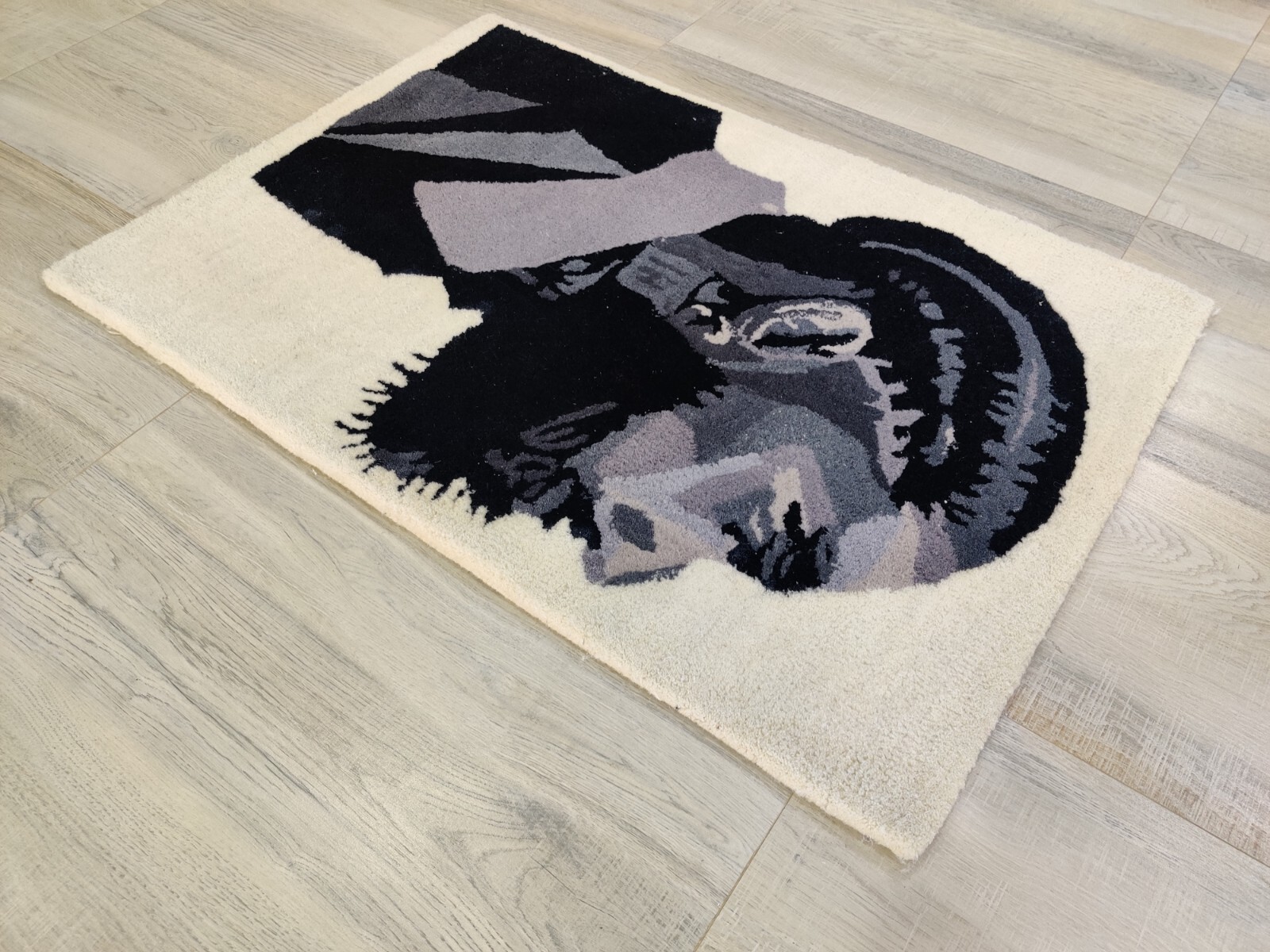 Hand Tufted Rug for Kids Teens 100% Wool Handmade Nipsey Hussel Art 2 x 3 ft