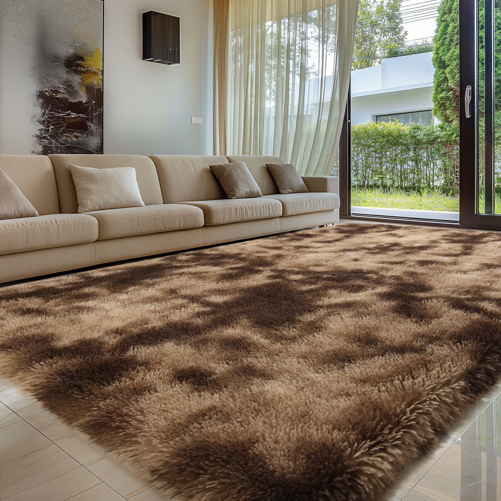 Fluffy Large Area Rugs Shaggy Soft Carpets Living Room Bedroom Tiedye Coffee