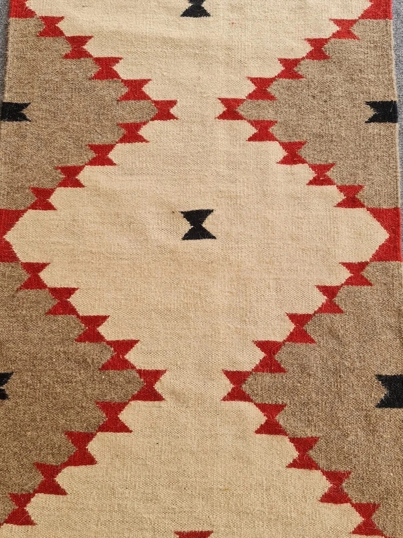 Southwestern Navajo kilim wool Rug Native American Tribal Aztec Hallway Runner