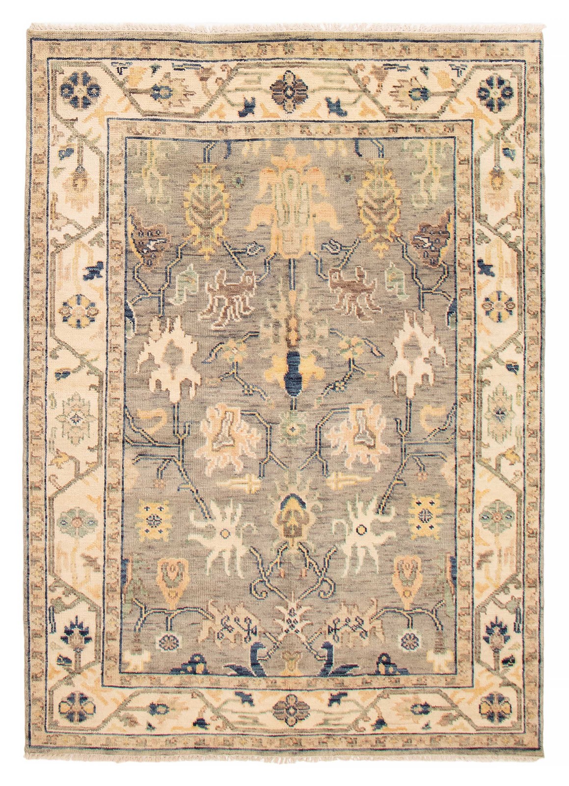 Hand Knotted Area Rug 6’2″ x 8’9″ Traditional Oriental Wool Carpet