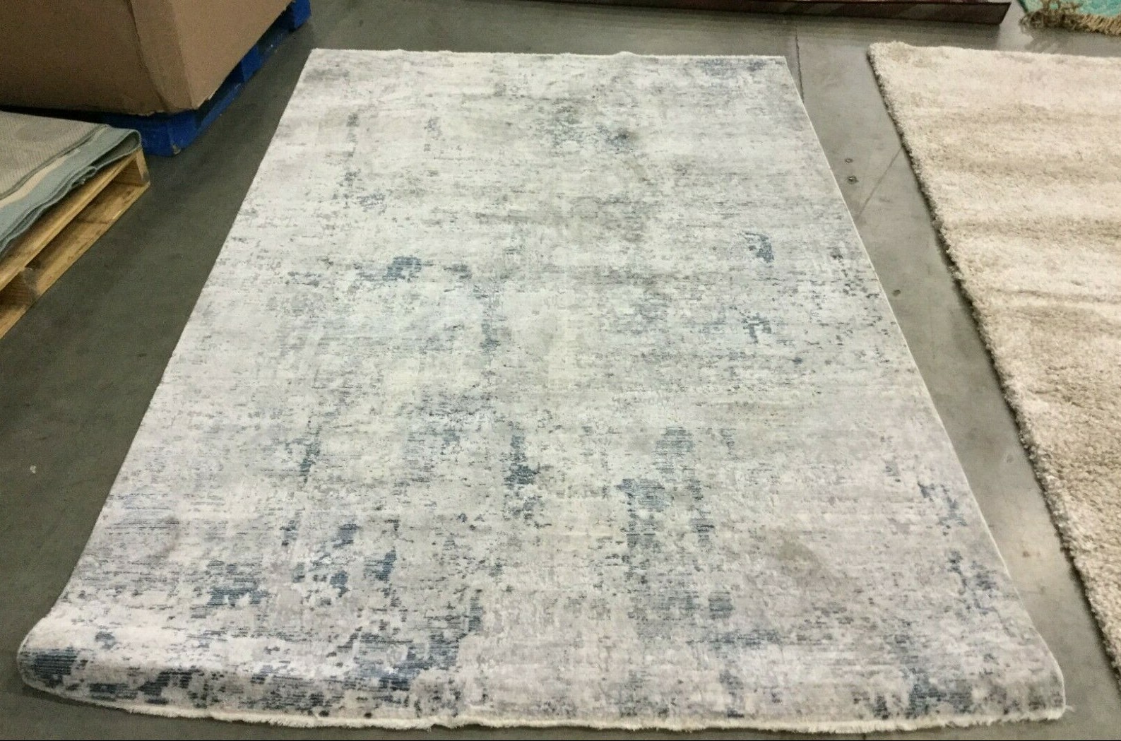 GREY / BLUE 5′ X 8′ Back Stain Rug, Reduced Price 1172636610 WNTB355F-5