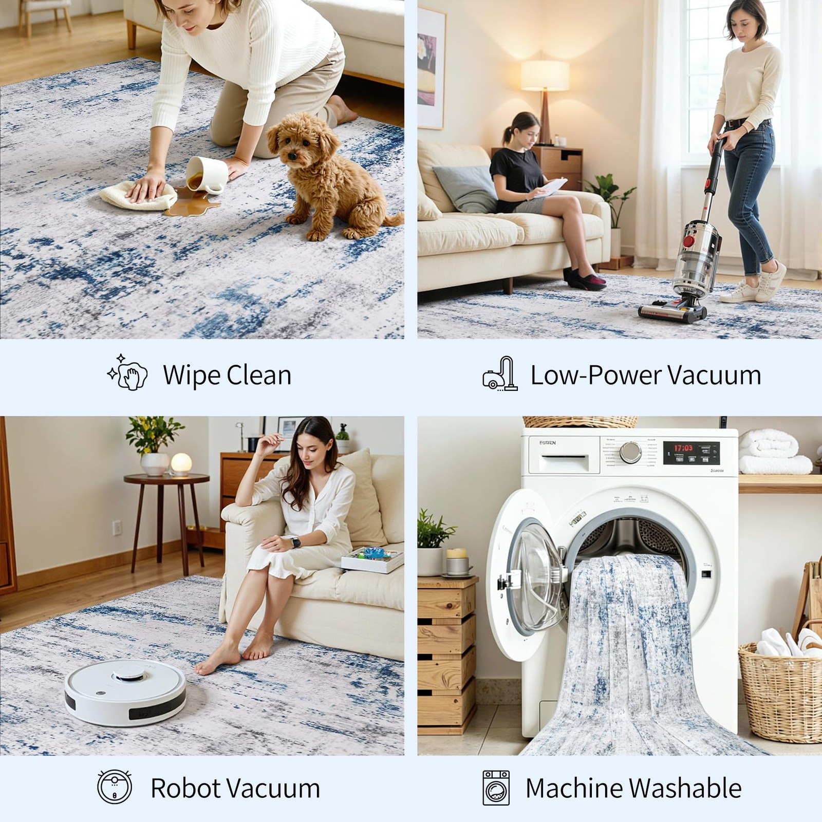 Area Rug Living Room Rugs: 5×7 Large Soft Indoor Carpet Modern Abstract Rug w…