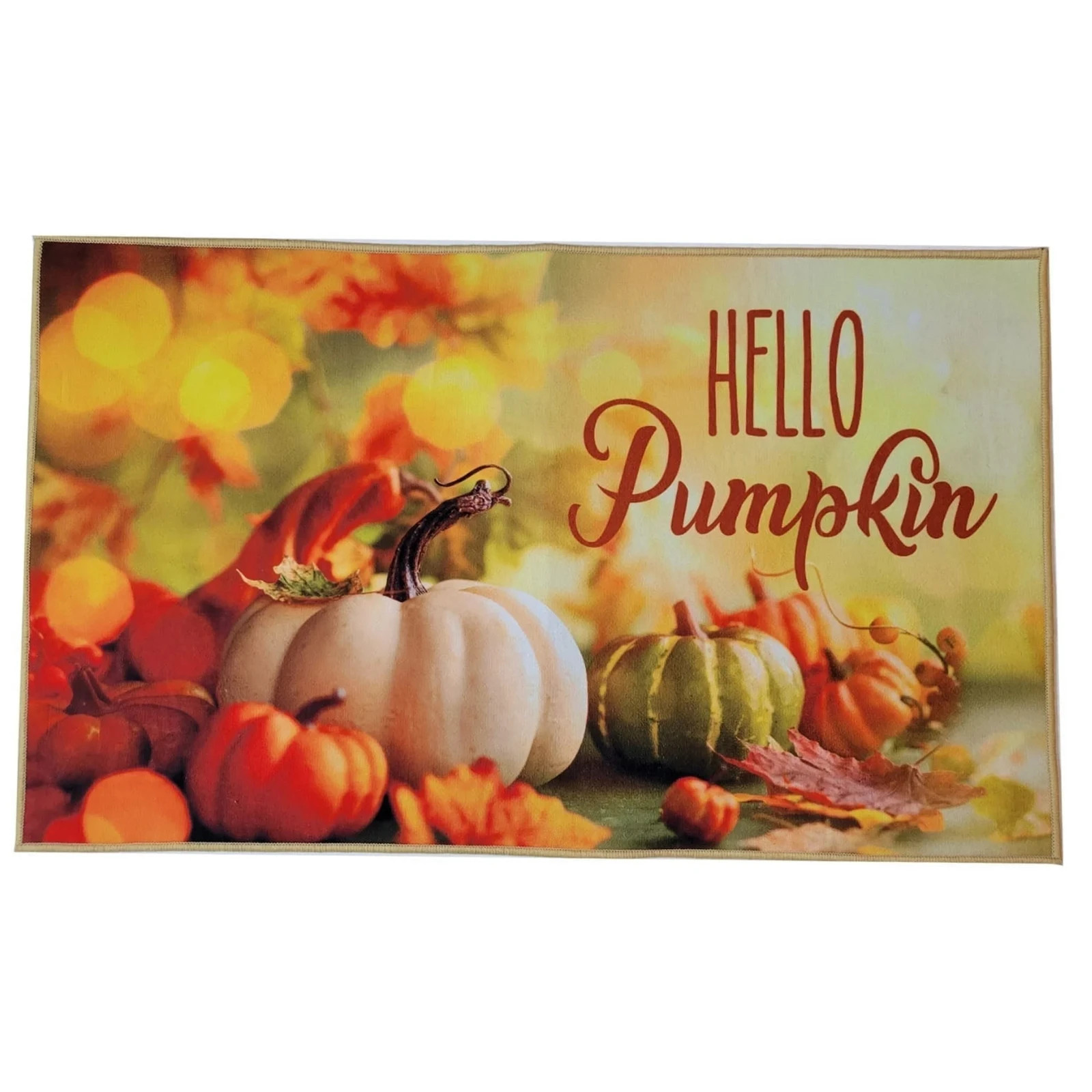 Nourison Hello Pumpkin Accent Rug, 20 x 32 inches, Non-Slip, Multicolor Fall Mat