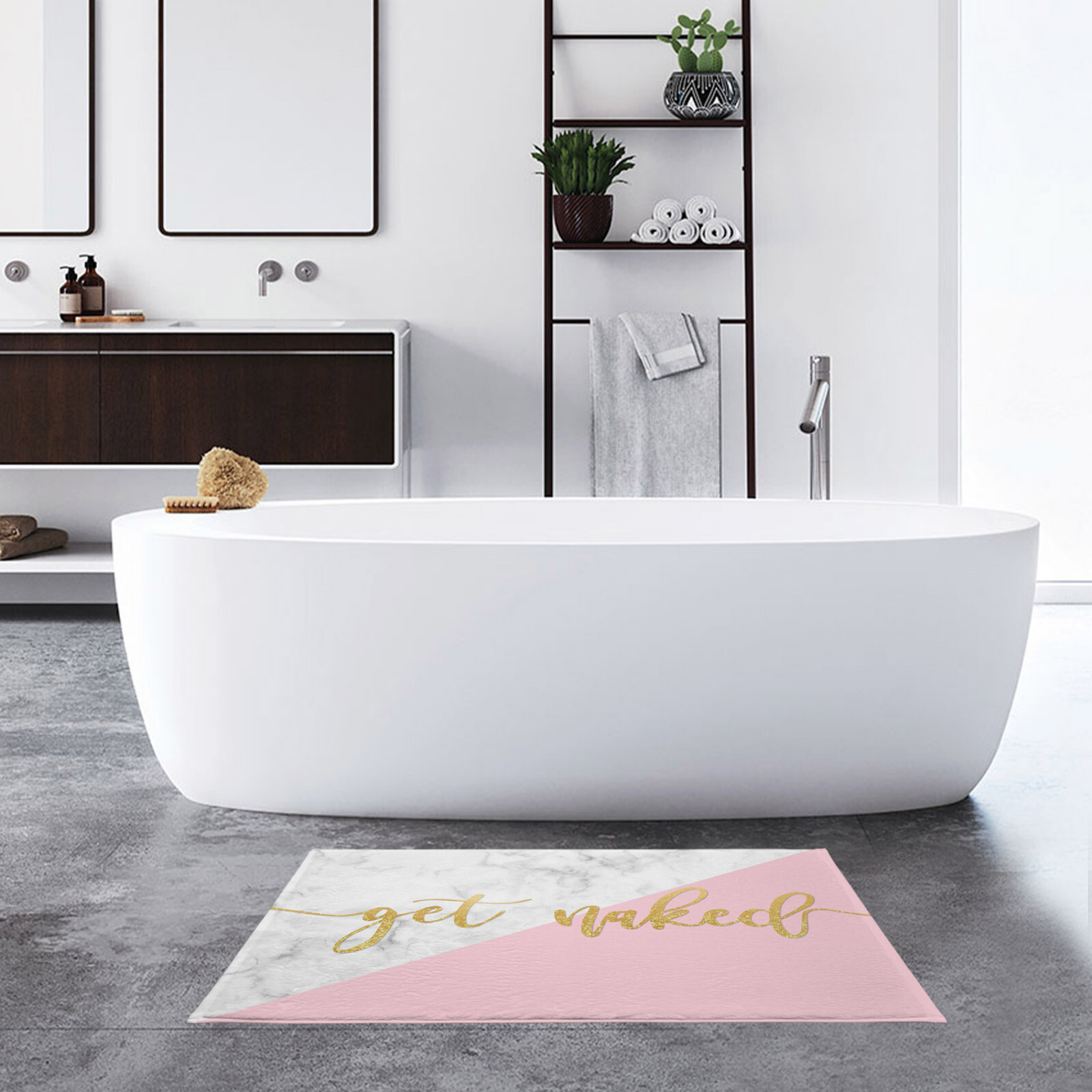 Funny Words Abstract Marble Pink Rug Mat Bedroom Carpet Living Room Area Rugs