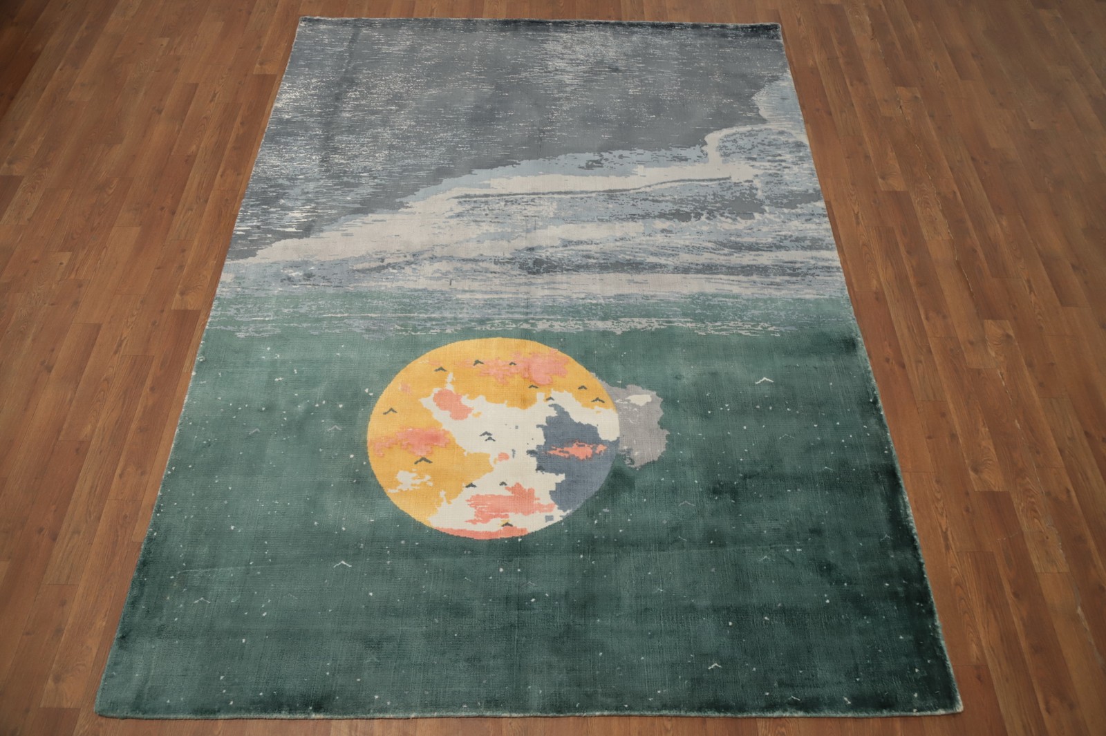 Mystical Moonlit Ocean Area Rug 6×8 Handmade Home Decor Modern Carpet
