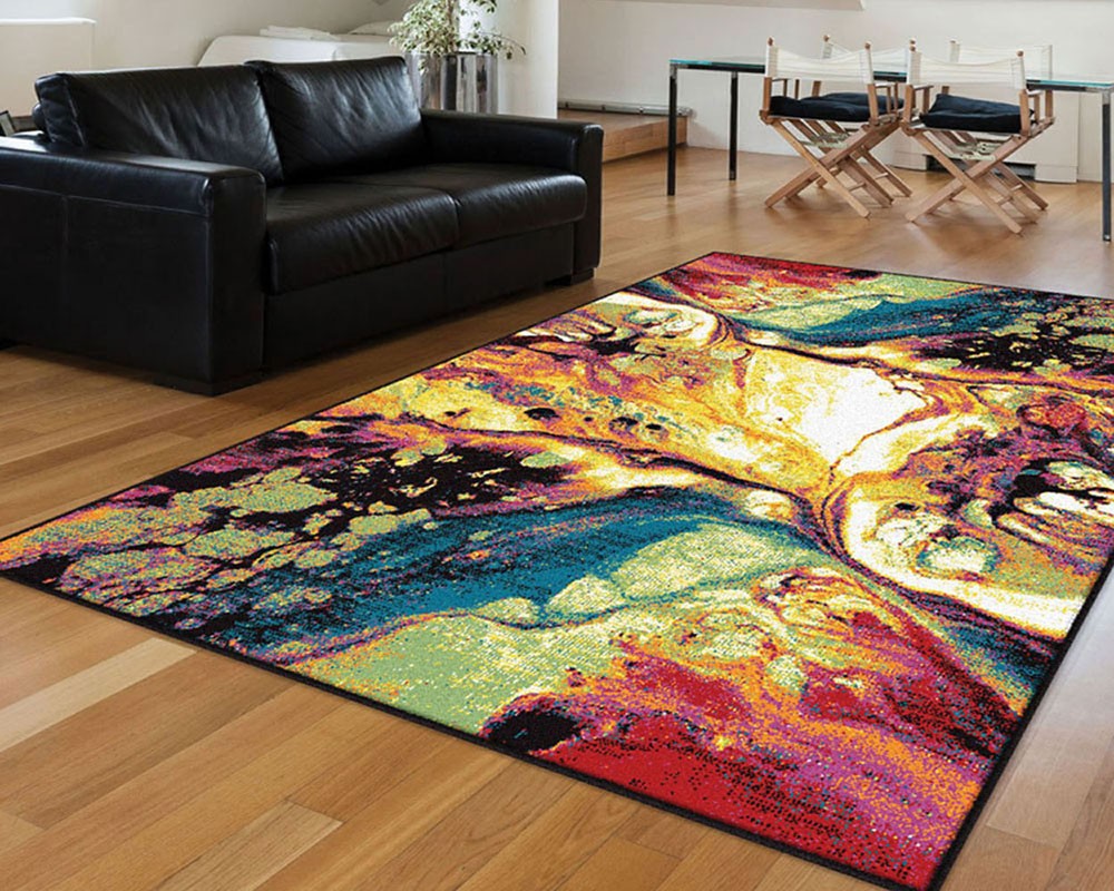 2×7 Multi-Color Blots Leaks Waves Abstract Runner SMP1004 – Aprx 2′ 7″ x 7′ 3″