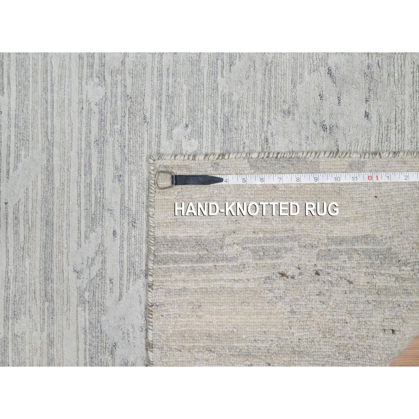 2’6″ x 15’9″ Gray Undyed Natural Wool Hand Knotted Modern XL Runner Rug R90845