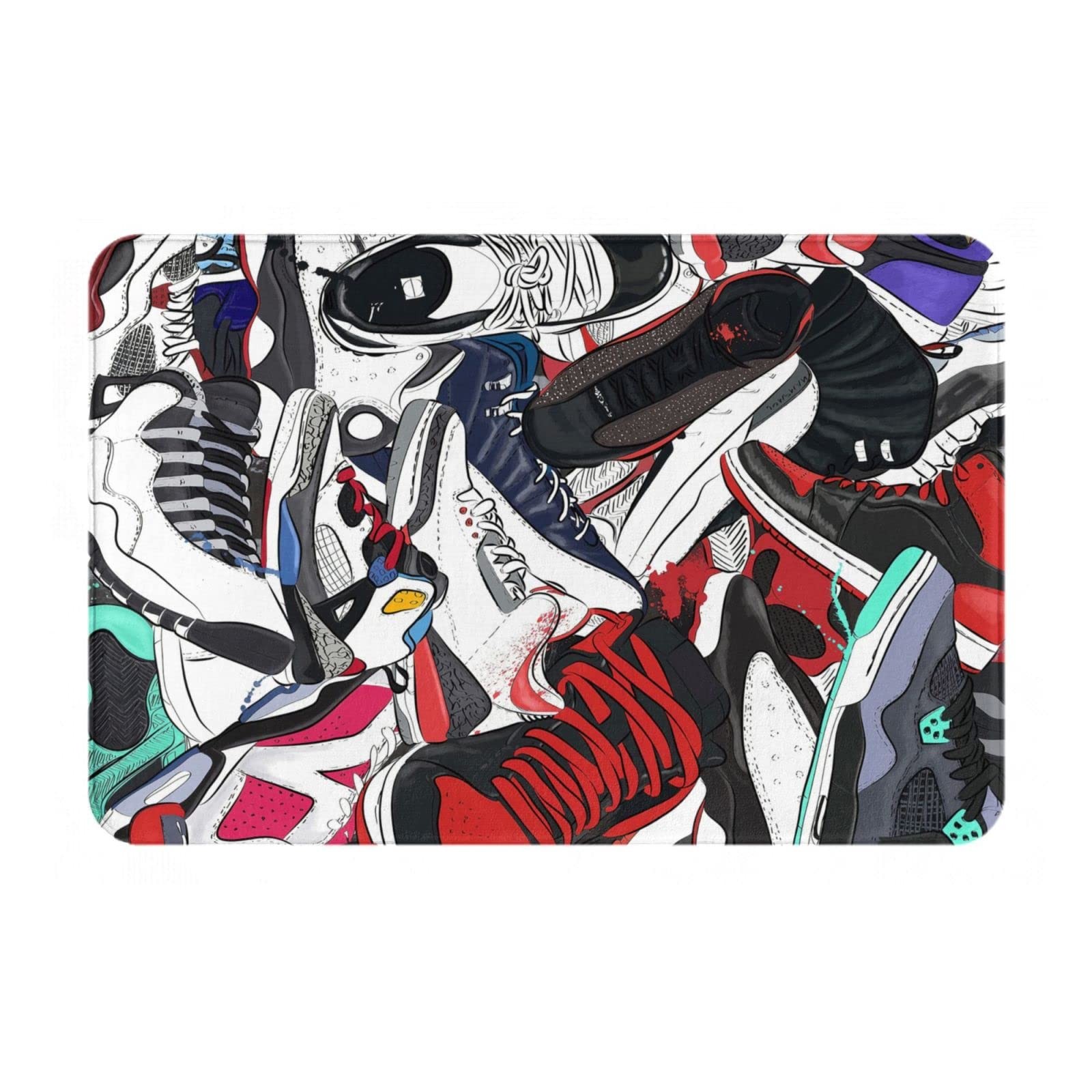 Sneakers Area Rug Cool Basketball Shoes Carpet Modern Design Popular Sport Sh…