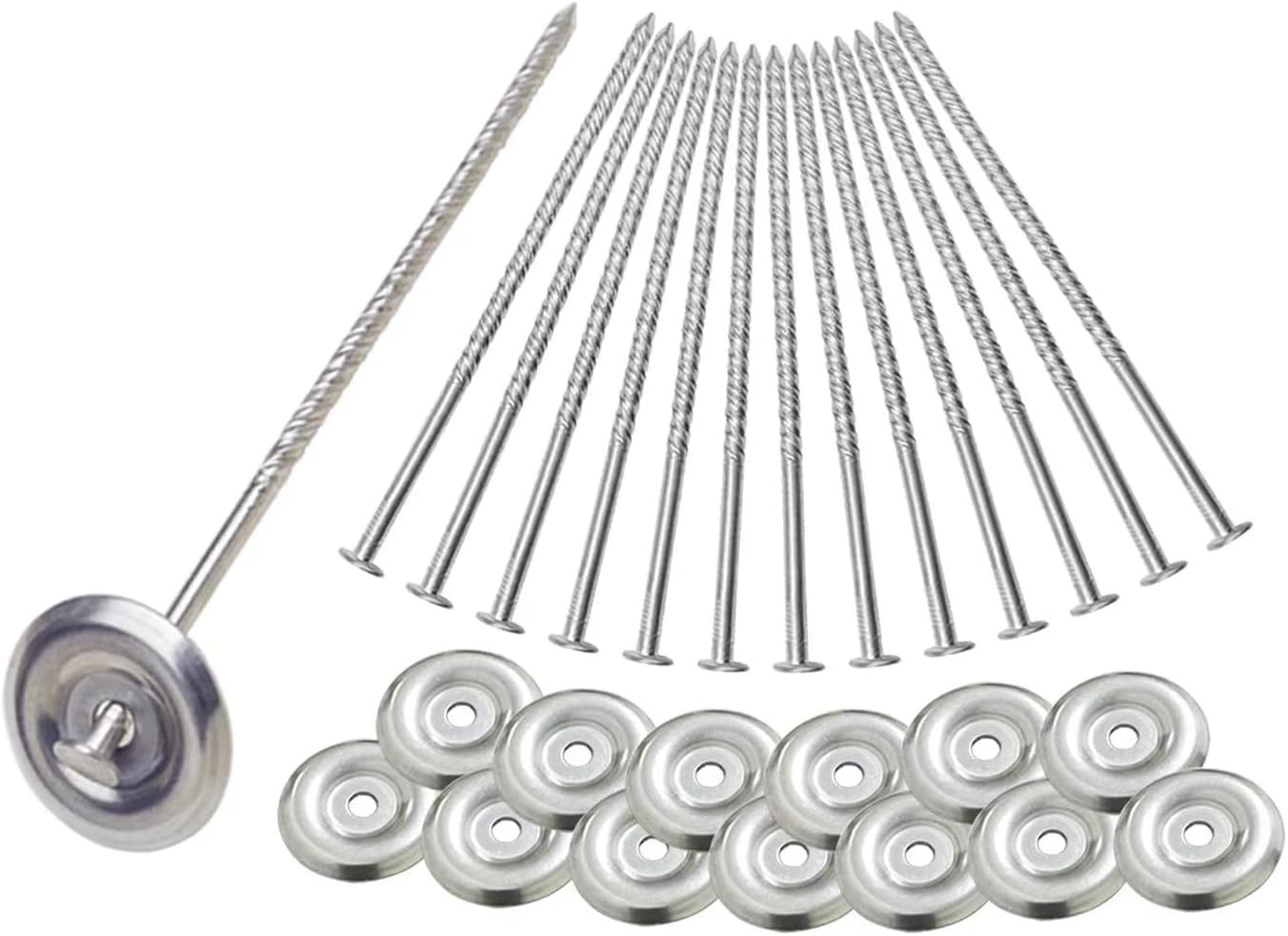 14 Count Outdoor Rv Rug Stakes, Stainless Steel Spiral Patio Mats Stakes, Used f