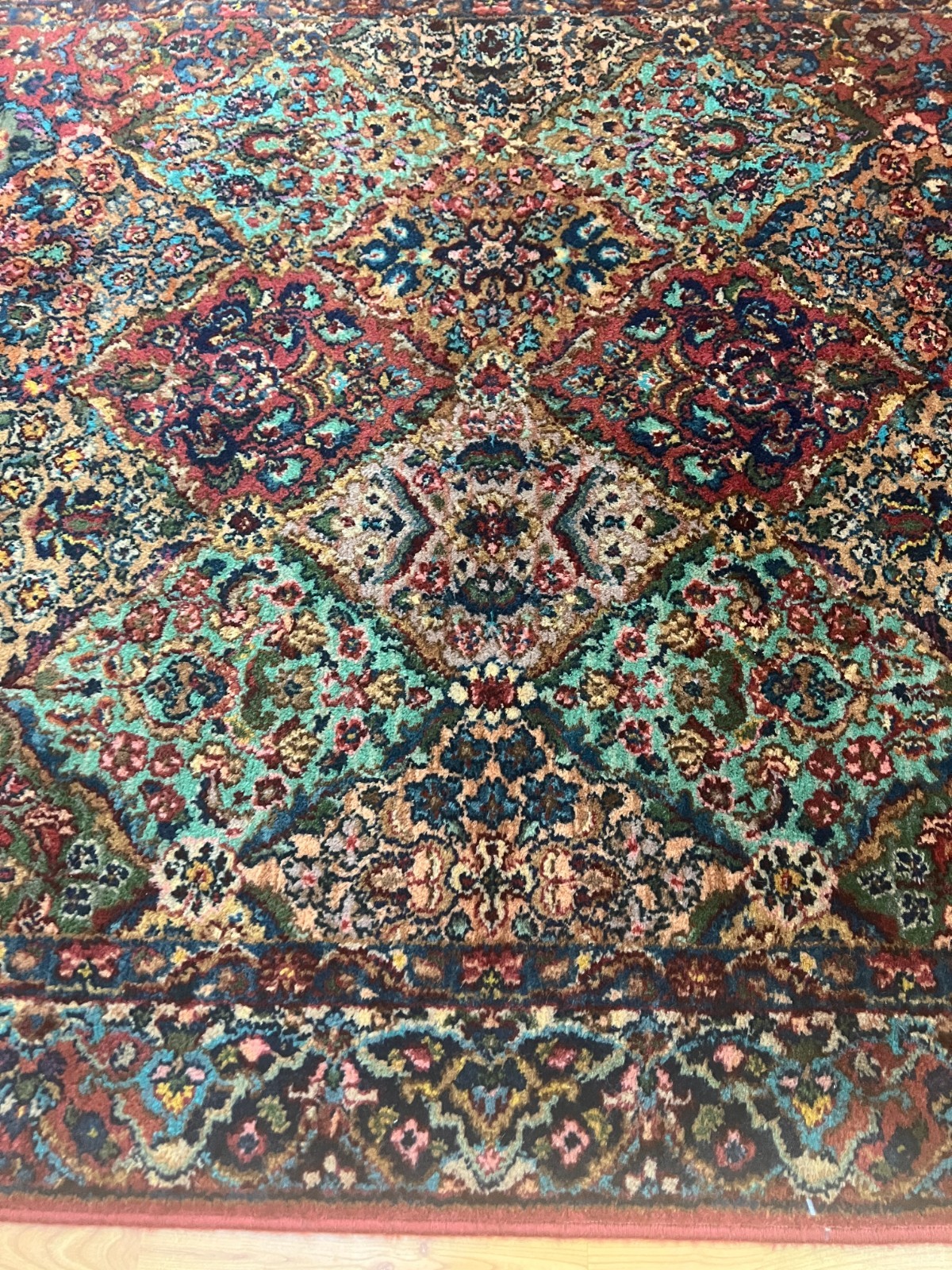 4’4″ x 6’1″ Karastan Kirman Panel Design Oriental Rug – Full Pile – Made in USA