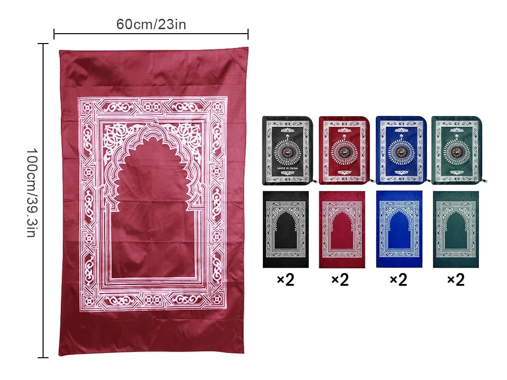 Travel Prayer Mat 8 PCS 60x100cm Portable Waterproof Rug Muslim Ramadan Gift