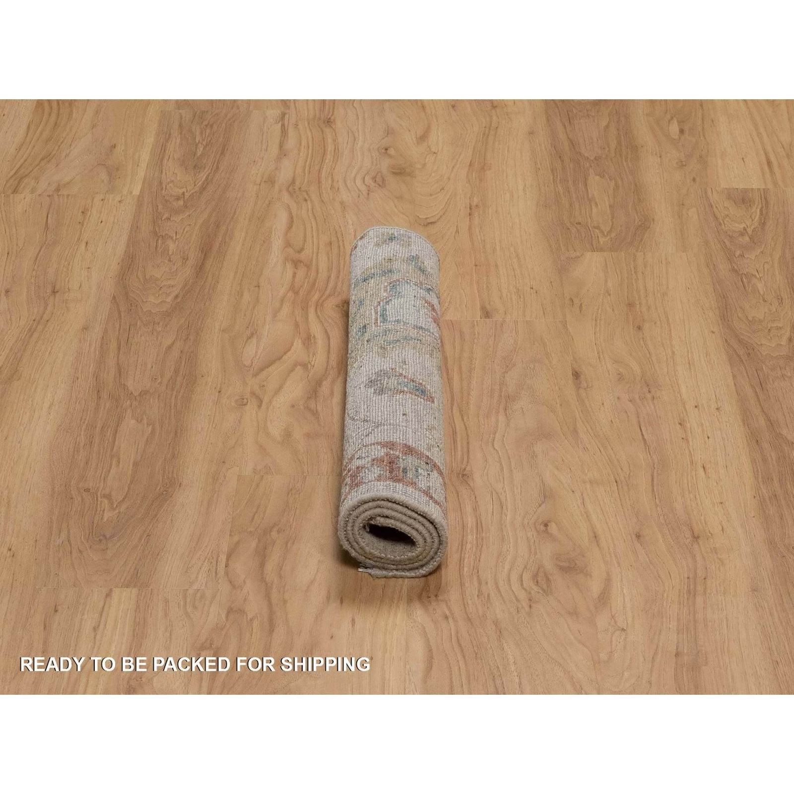 2’2″x3’1″ Beige Broken Pattern Oushak Design Hand Knotted Wool Sample Rug R91464
