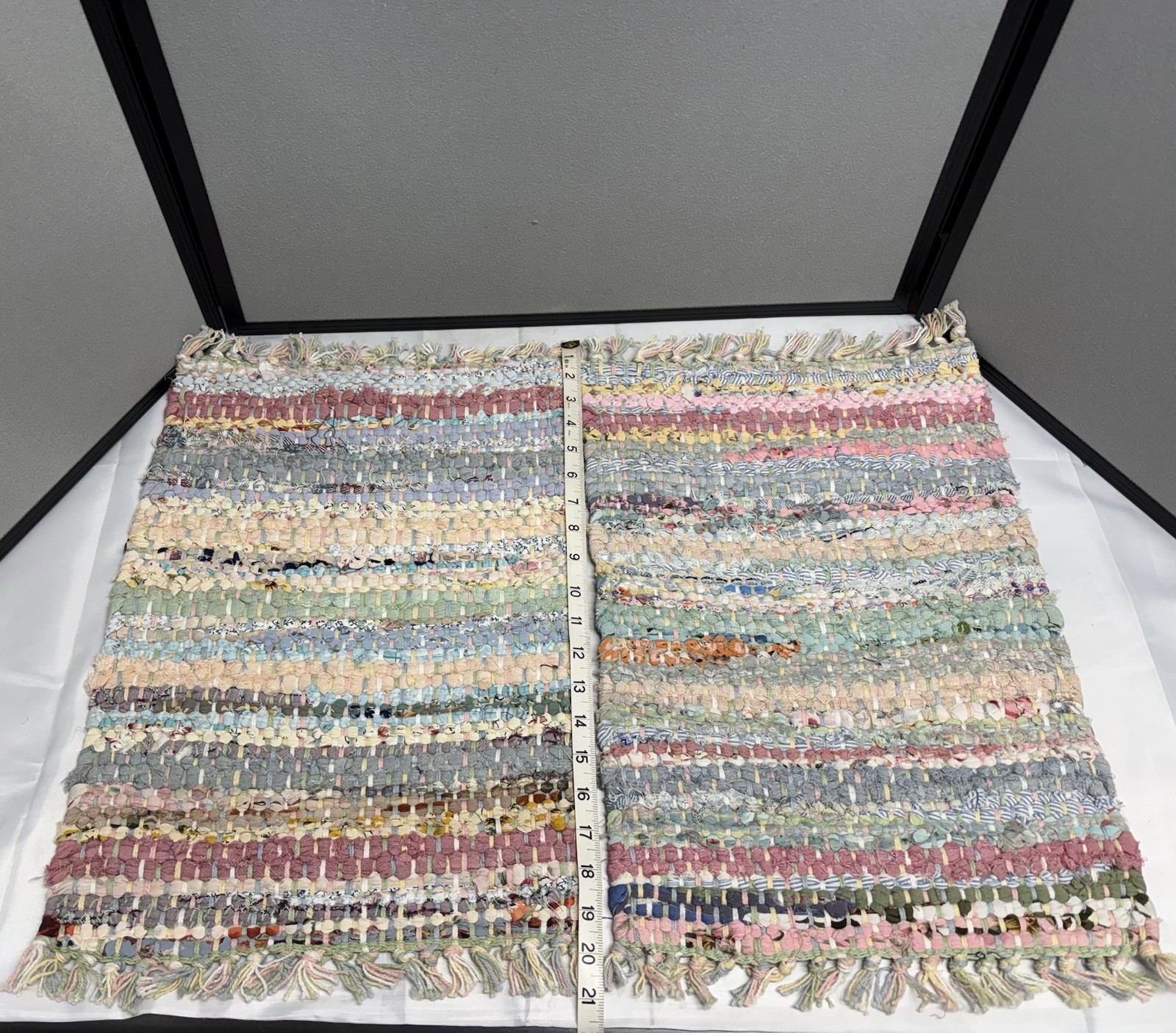 Pair of Safavieh Montauk Cotton Rag Accent Rug Mats Boho Farmhouse 21″ x 13″