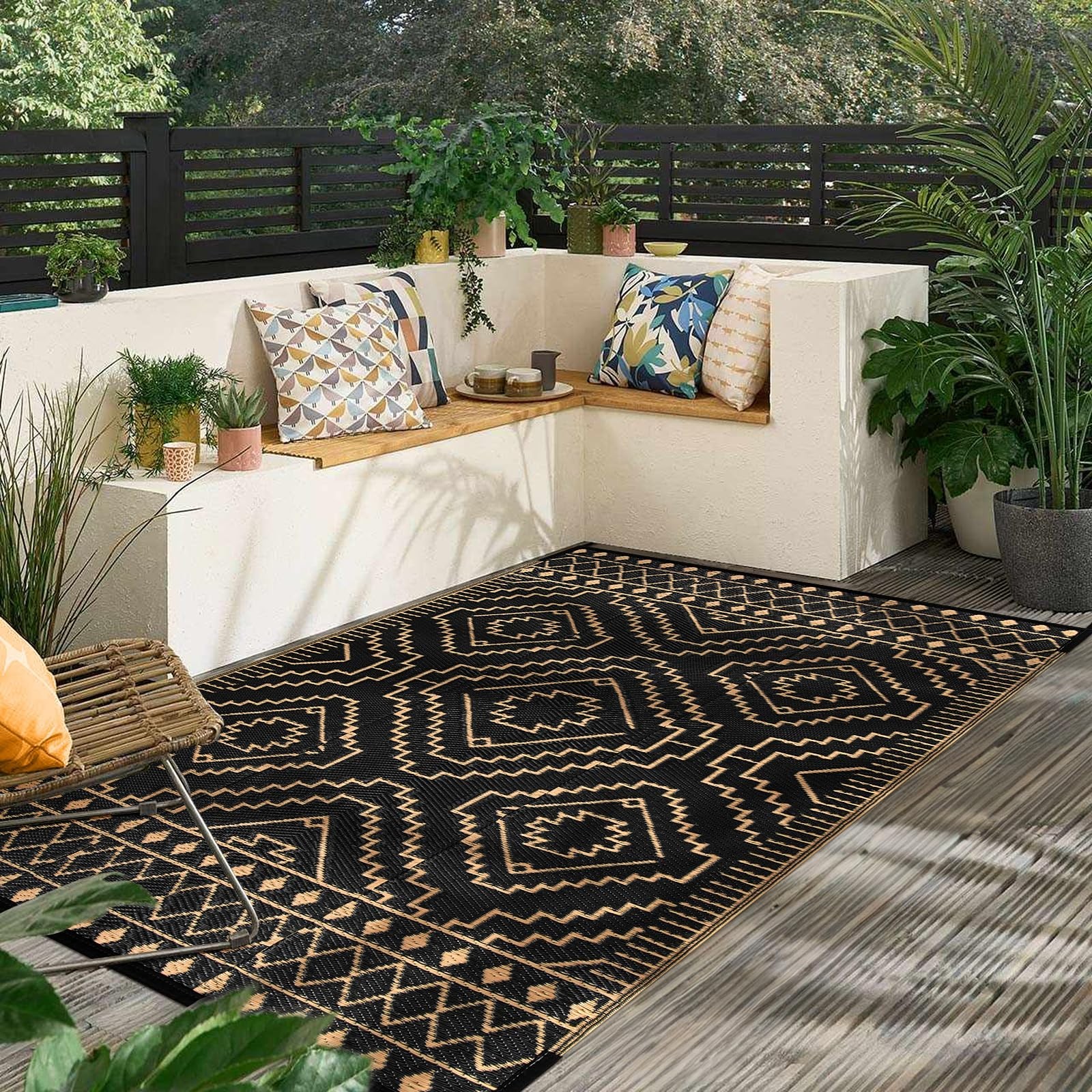 Waterproof 6×9 Outdoor Rug – Reversible Plastic Straw for Patio, Camping, RV, Mo