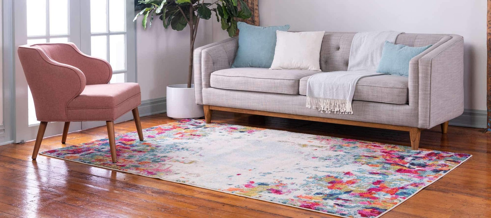 Chromatic Collection Modern Colorful & Vibrant Abstract Area Rug For Any Home…