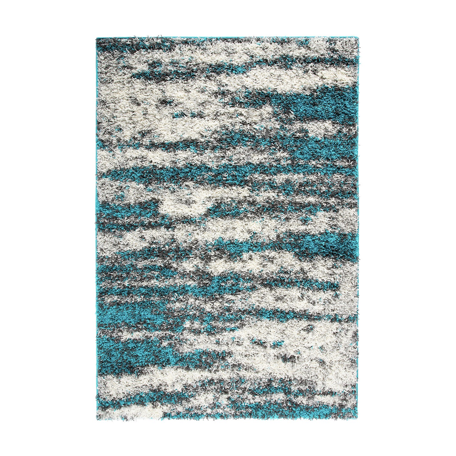 Rugshop Area Rug Modern Abstract Design Plush Shag Rugs Turquoise Rug 5×7 Carpet