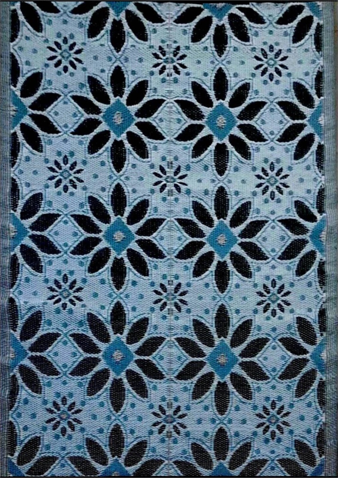 Outdoor rugs Plastic straw patio rugs 5×7 ft. Blue, Black, Grey Used For Display