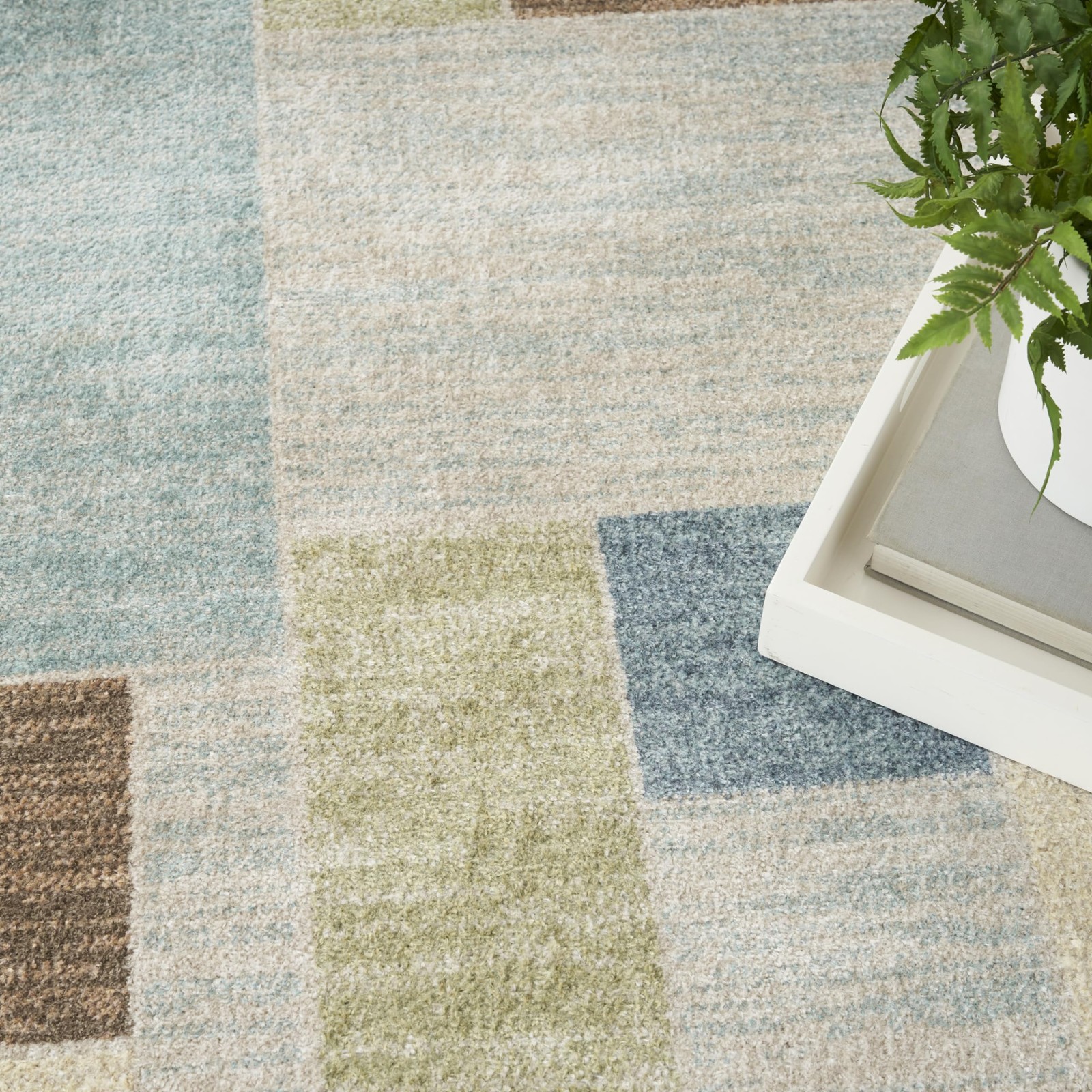 Nourison Home Astra Machine Washable Blue Green Multi 4 X 6 Area Rug –