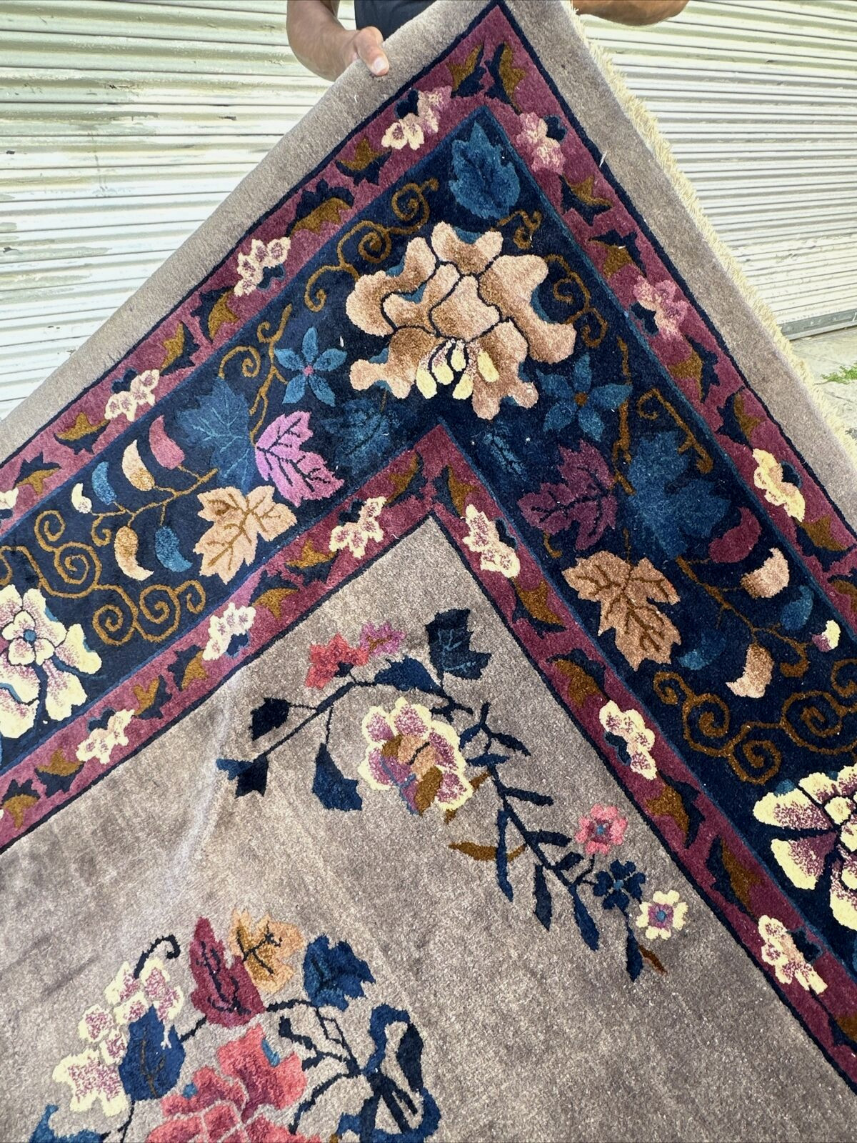 Auth: 30’s Antique Art Deco Chinese Rug RARE. Mandarin Lustrous lavendar 10×14