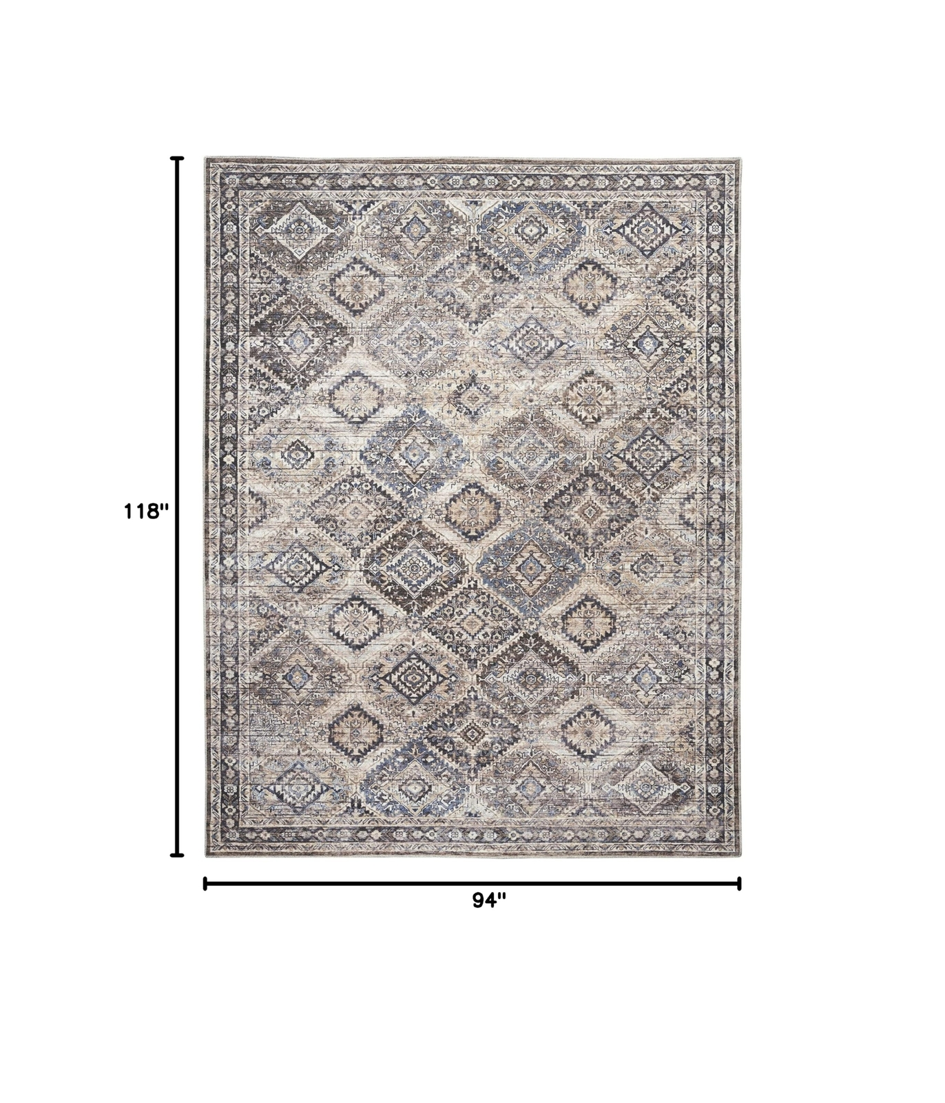Nicole Curtis Machine Washable Series 1 Bohemian Ivory/Latte 7’10” x 9’10” Ar…